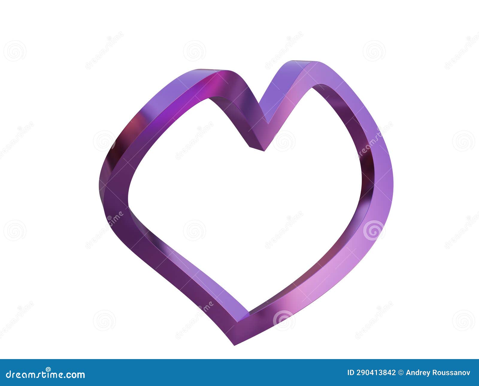 Lovely Metal Heart. 3d Render. Stock Illustration - Illustration of ...