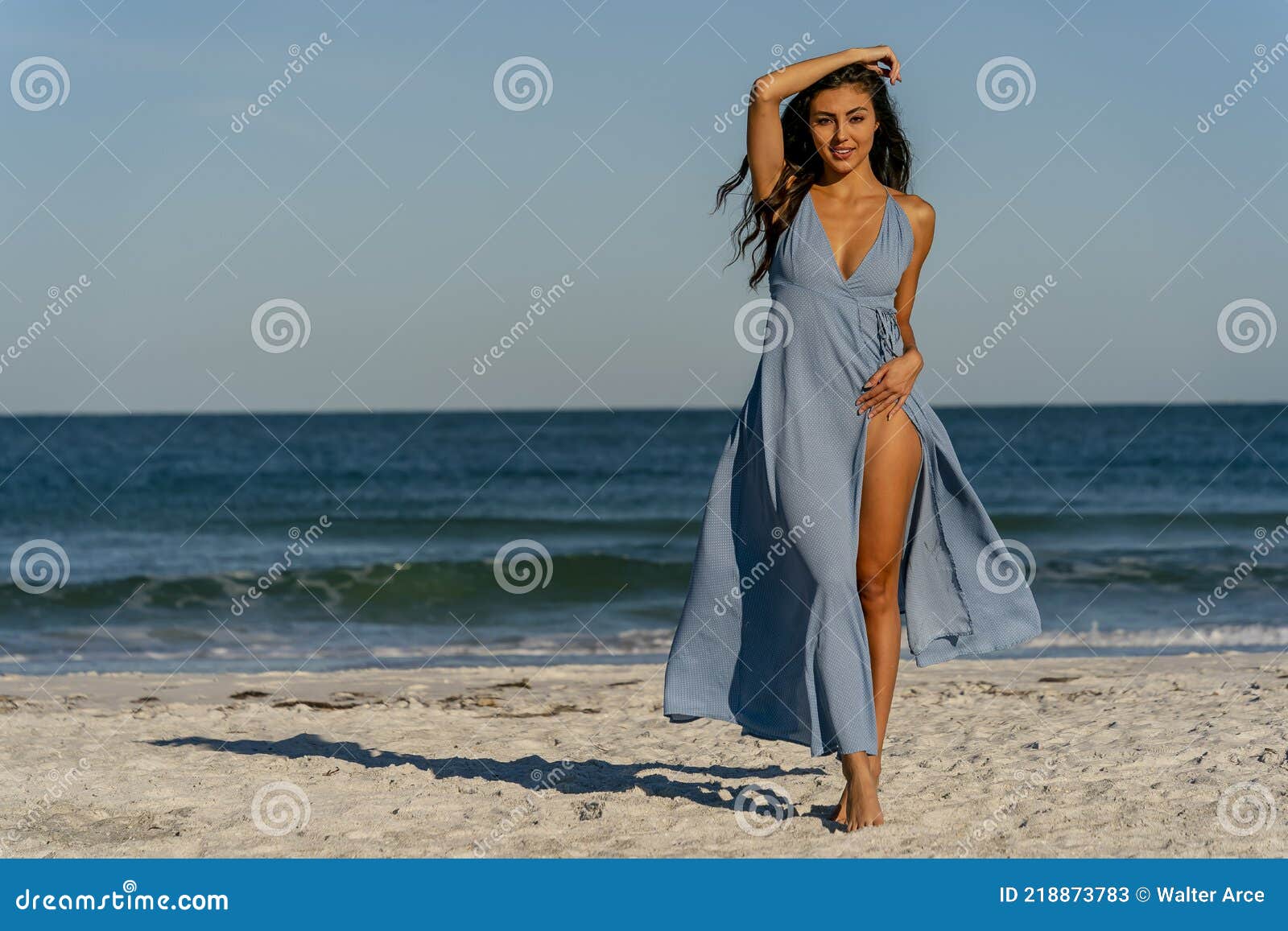 Lovely Mixed Race Bikini Model Posing Outdoors On A Caribbean Beach Stock Image Image Of 