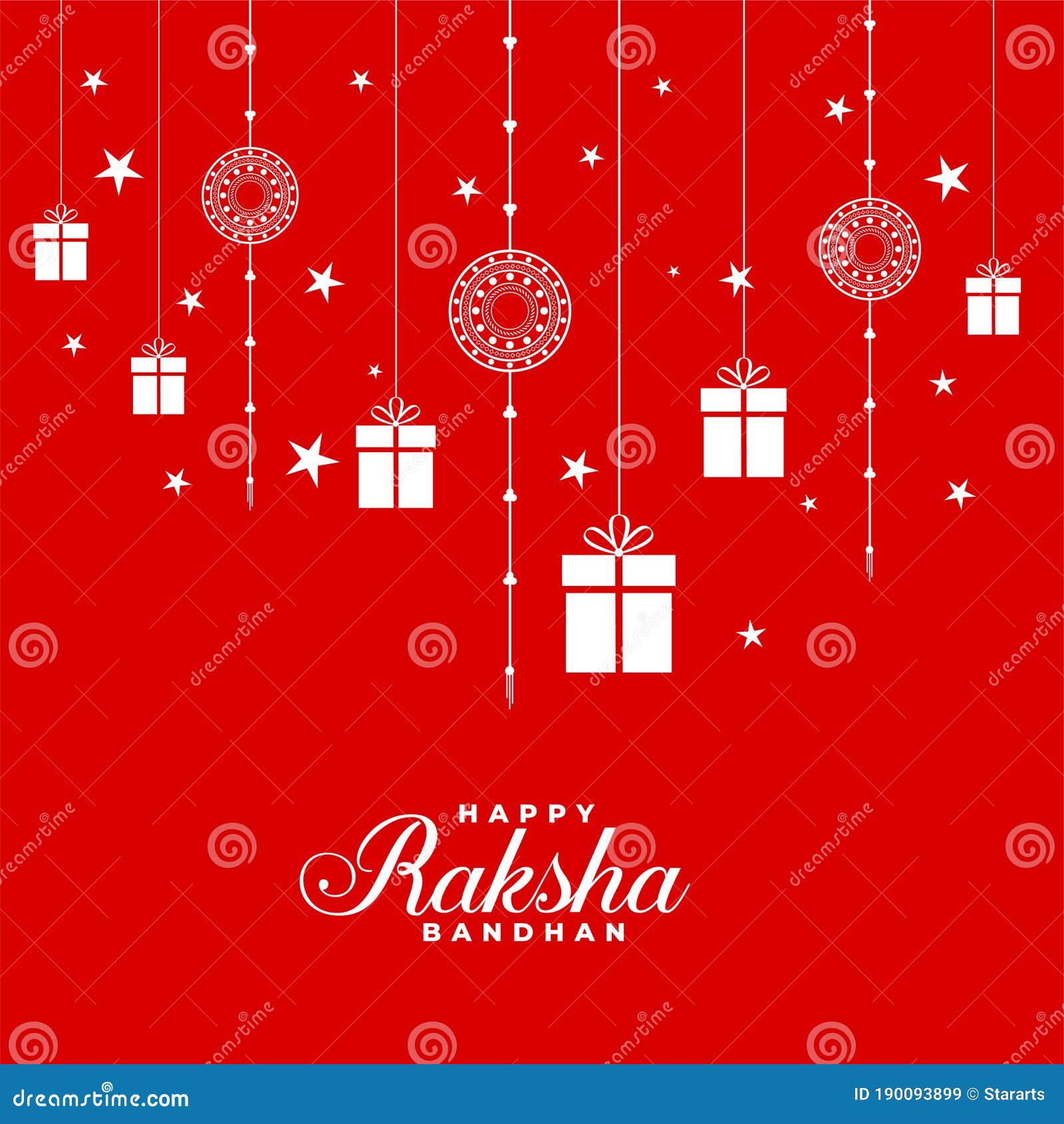 Lovely Red Raksha Bandhan Background with Rakhi and Gifts Stock Vector -  Illustration of thread, custom: 190093899
