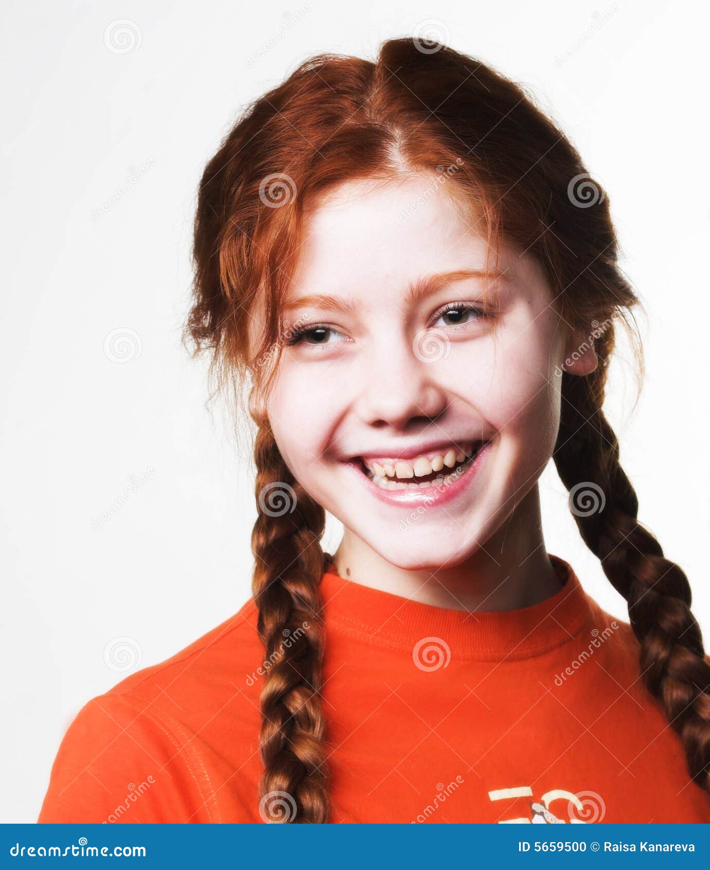 Lovely Redhead Girl with Long Braids Stock Photo Image of braid