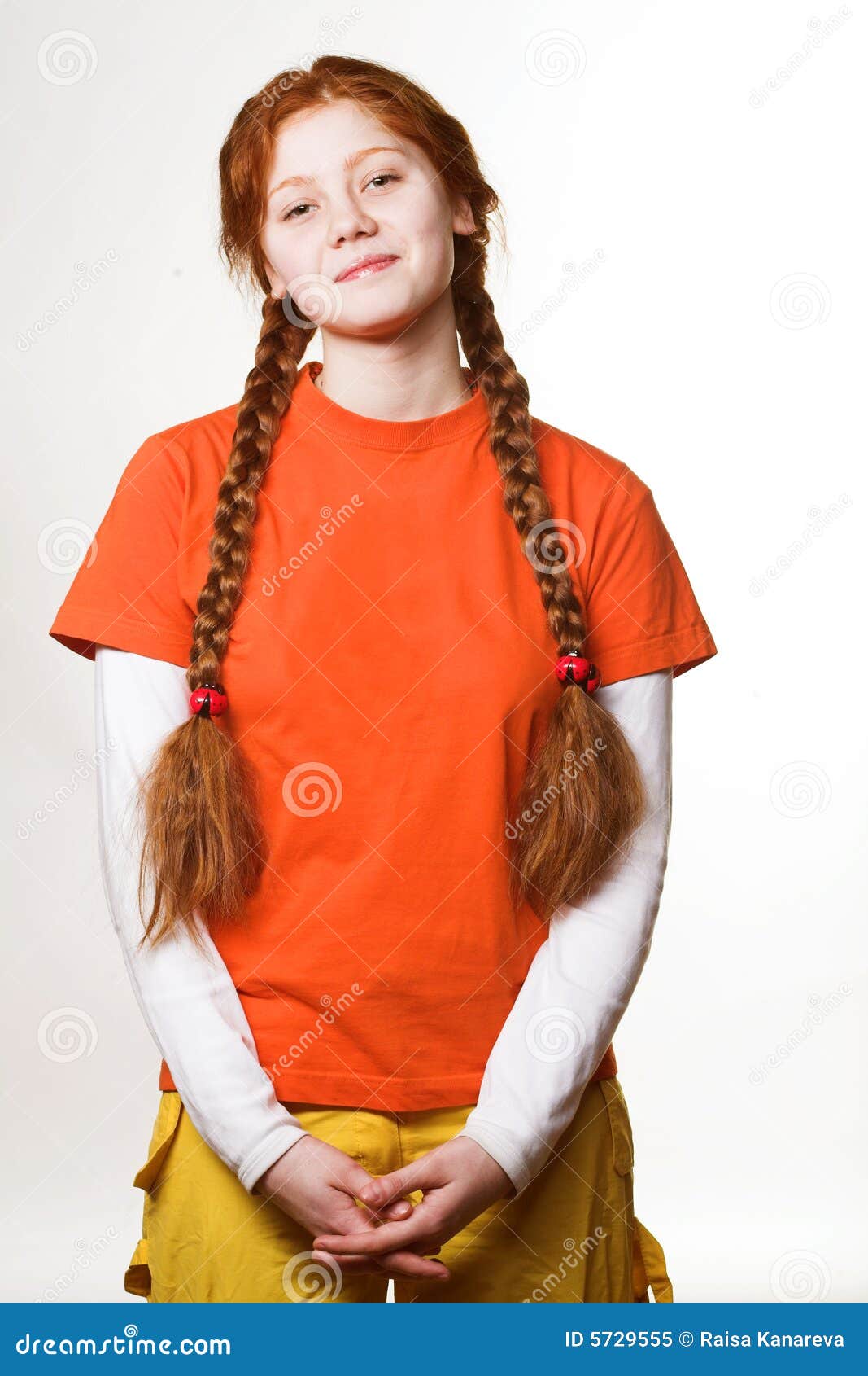 Lovely Redhead Girl with Long Braids Stock Image Image of cosmetics