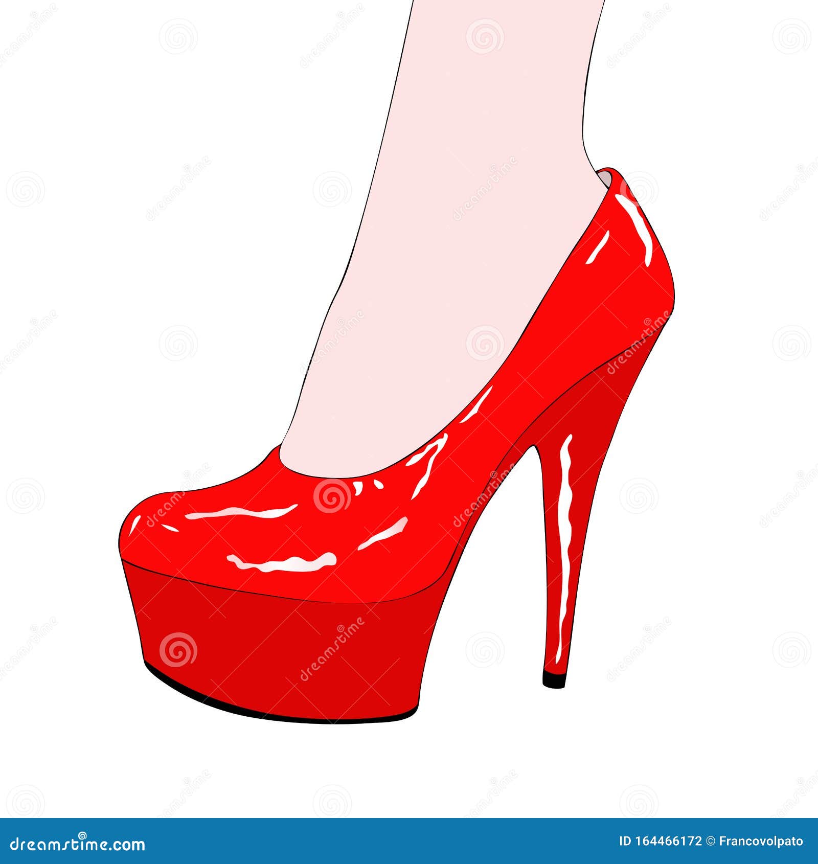 Lovely Shoes with High Heels Stock Illustration - Illustration of ...