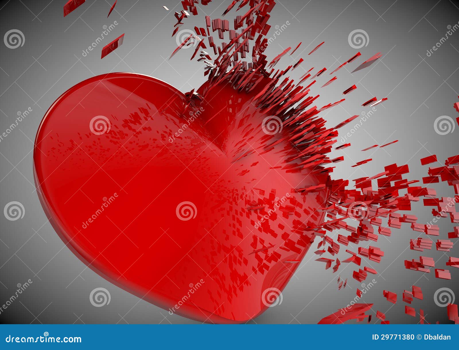 shinny 3d love explosive broken heart 