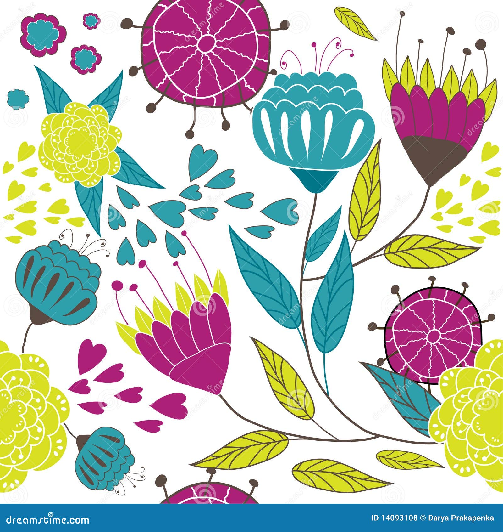 Lovely Spring Design with Flowers. Stock Vector - Illustration of ...