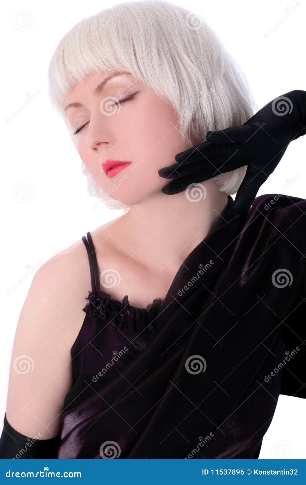 Lovely woman in gloves stock photo. Image of close, glamor 11537896