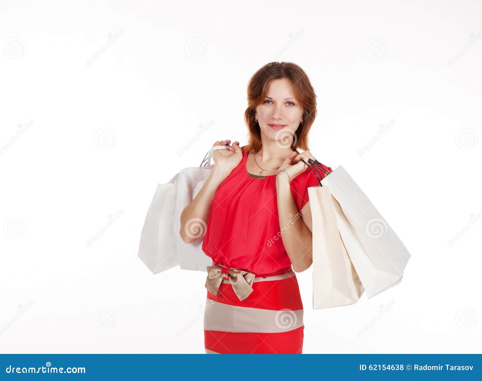 Lovely Woman with Shopping Bags Stock Photo - Image of gorgeous, gift ...