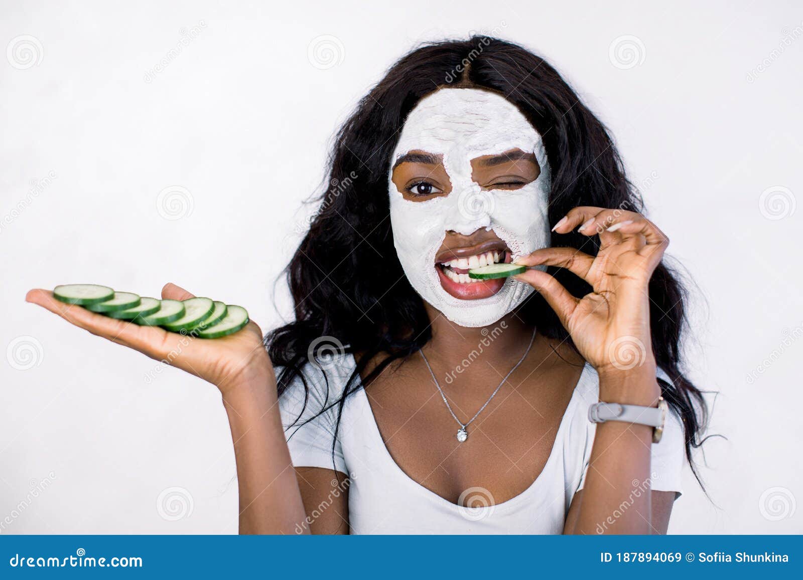 Sexy Woman Cucumber Stock Photos