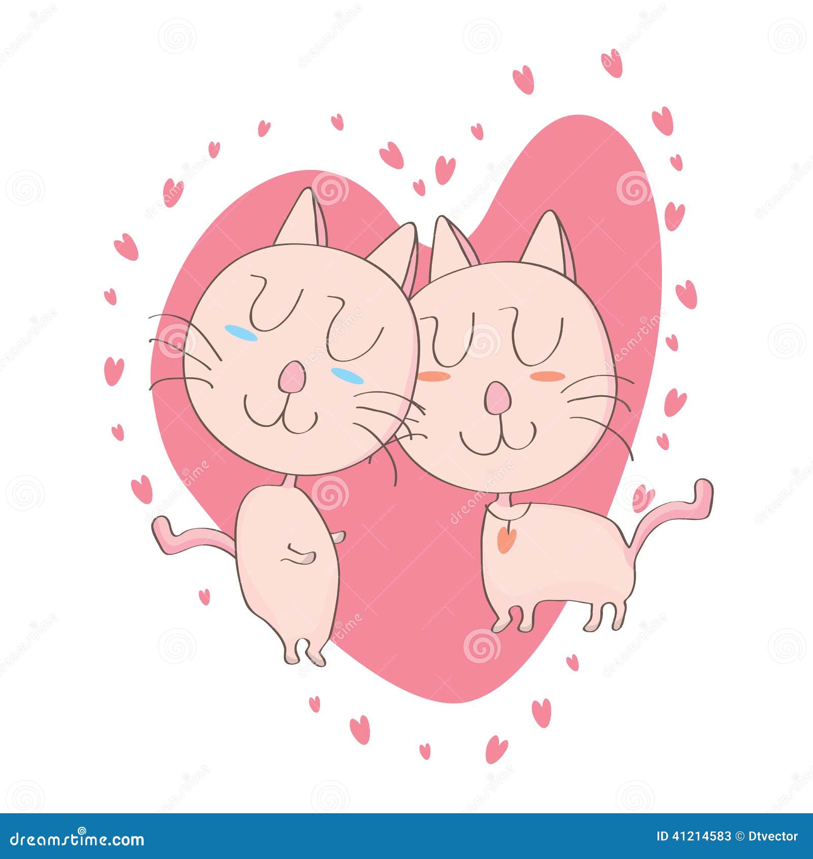 Cats in love on white background Royalty Free Vector Image