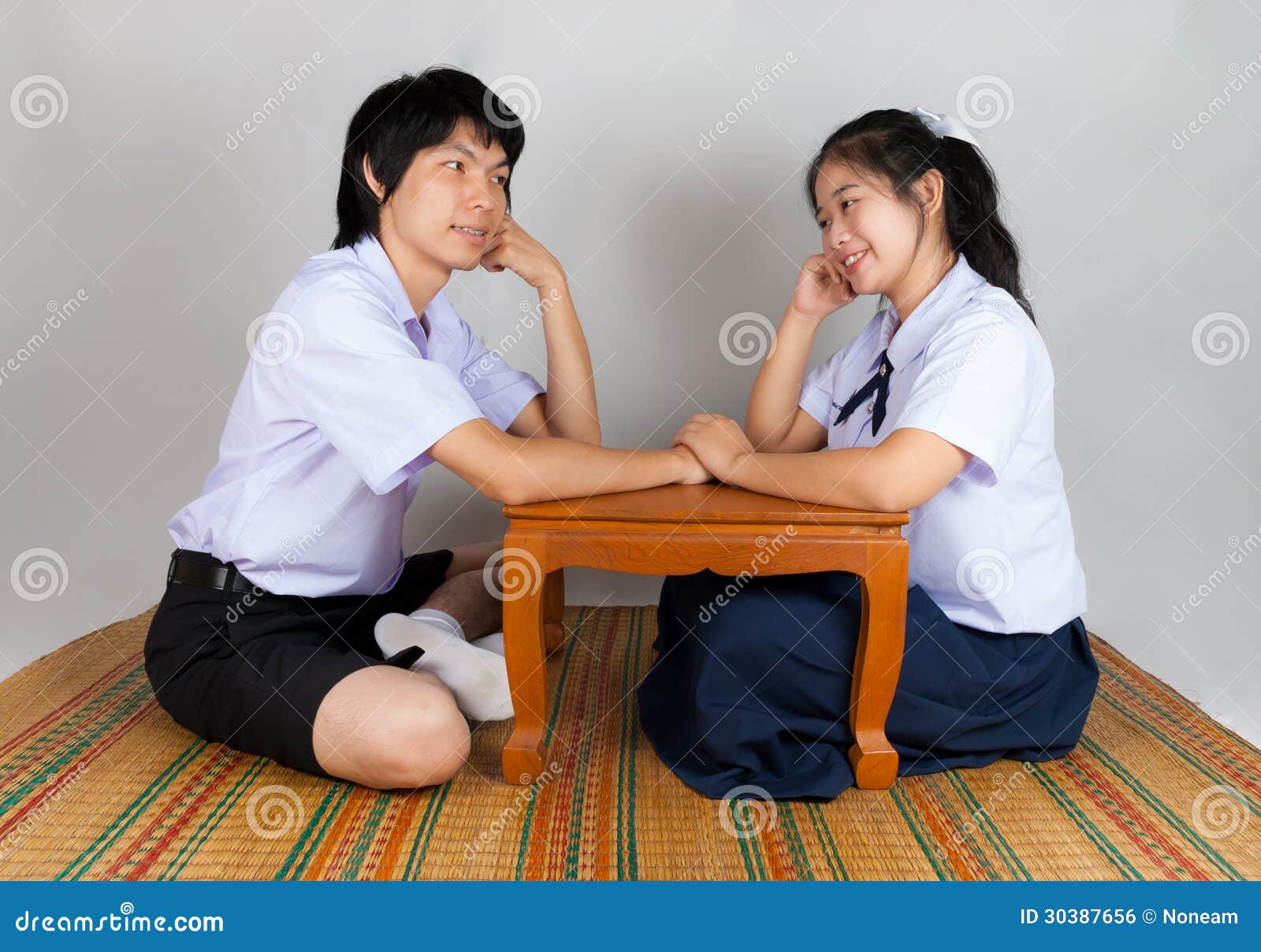 Lovers Of Asian Thai High School Students Stock Photo Lovers Of Asian Thai High School Students Stock Photo