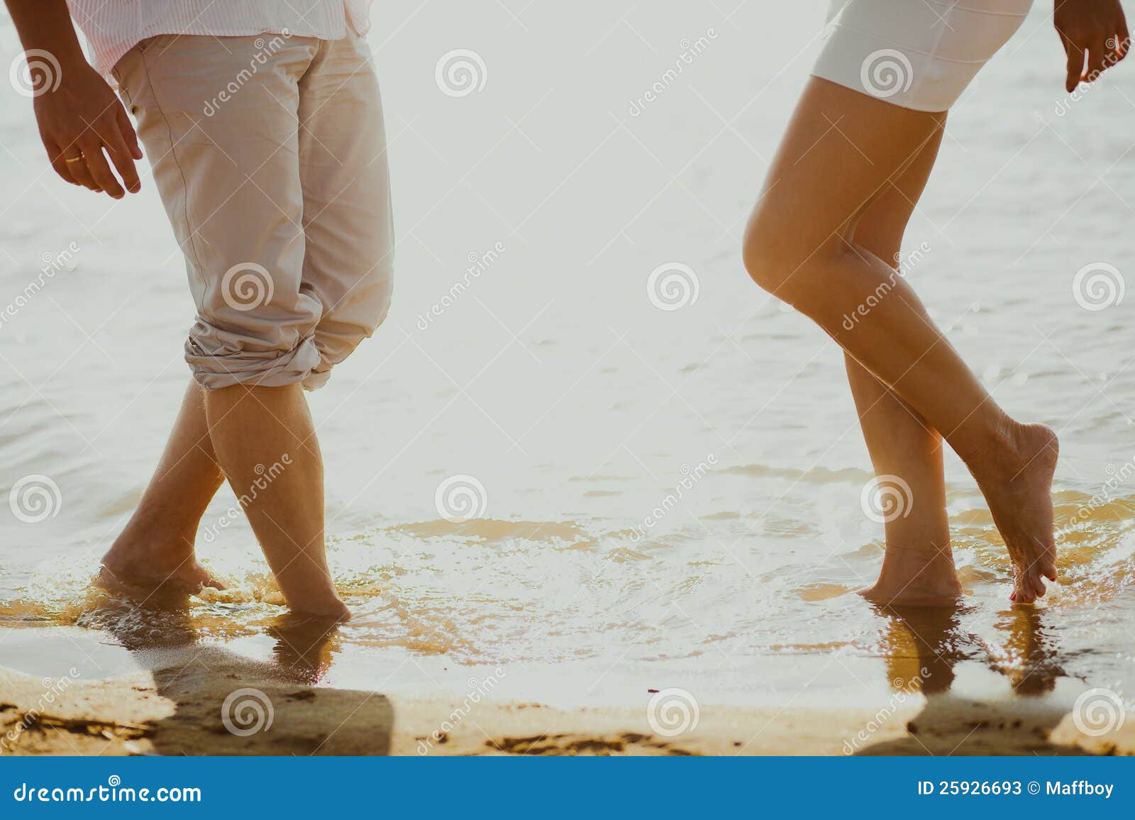lovers couple in sea