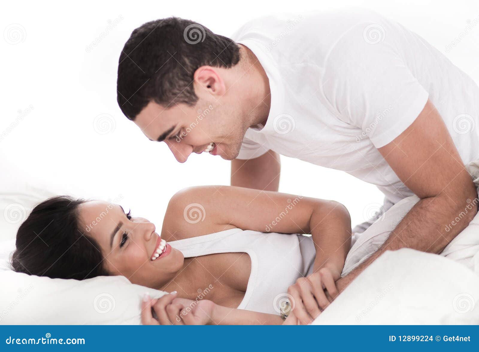 Loving Affectionate Couple In Bed Stock Images Image 12899224