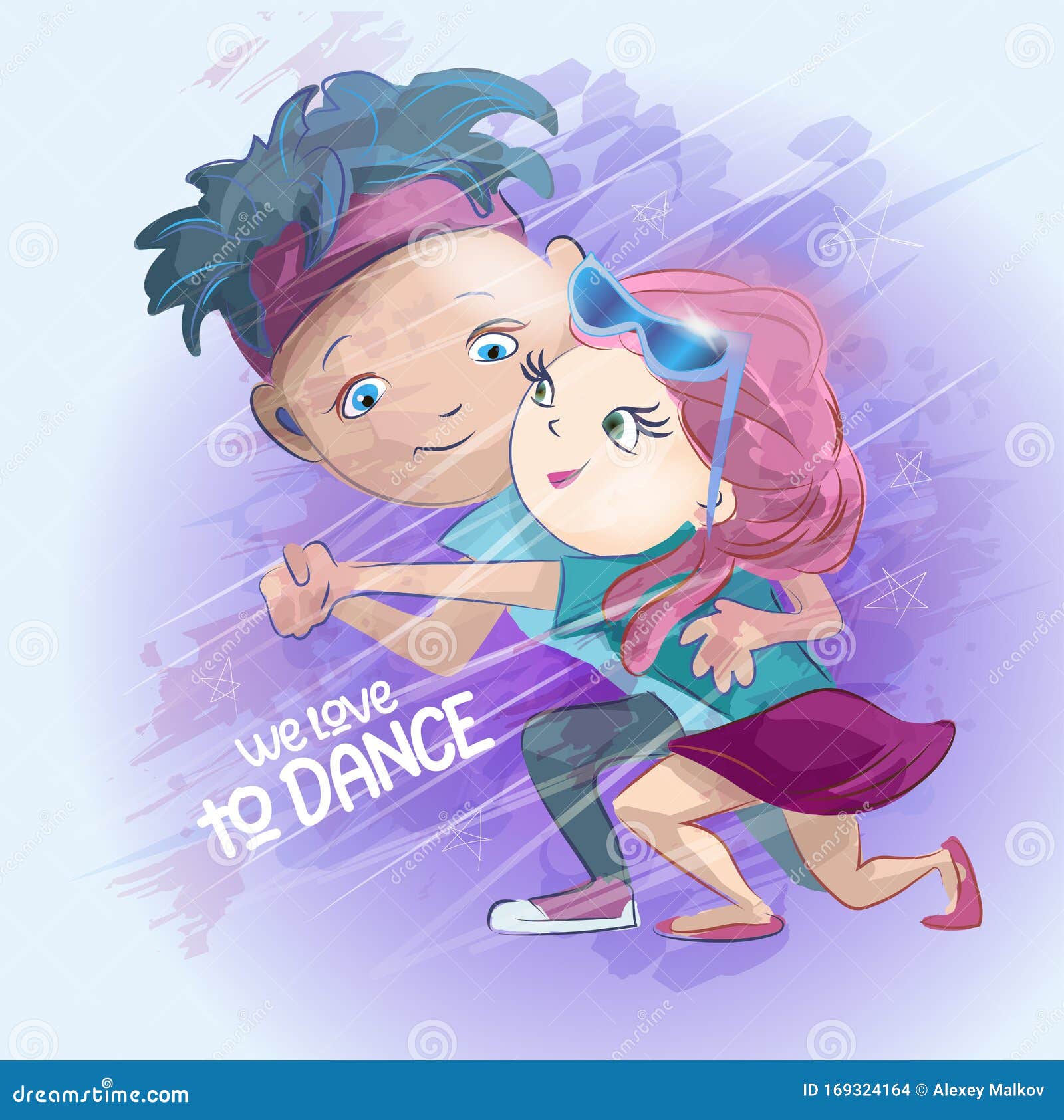 Loving Couple Dancing a Hot Dance. Typography Slogan. Can Be Used for