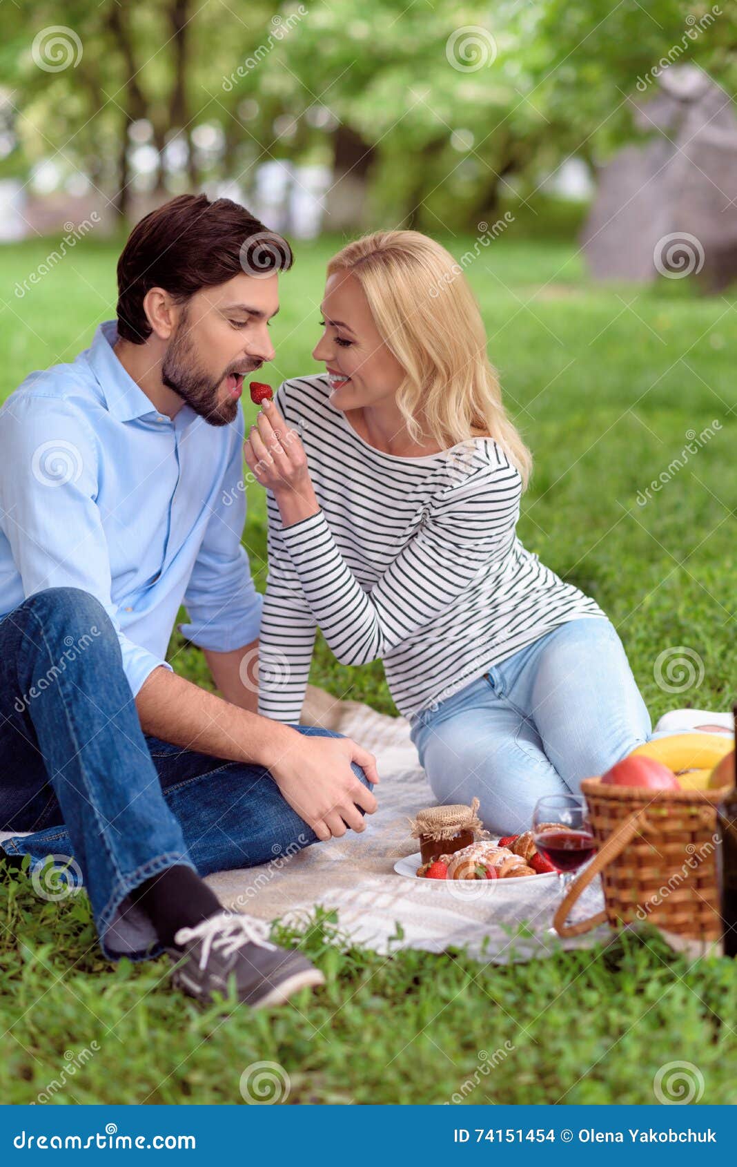 Loving Couple Dating In Park Stock Phot