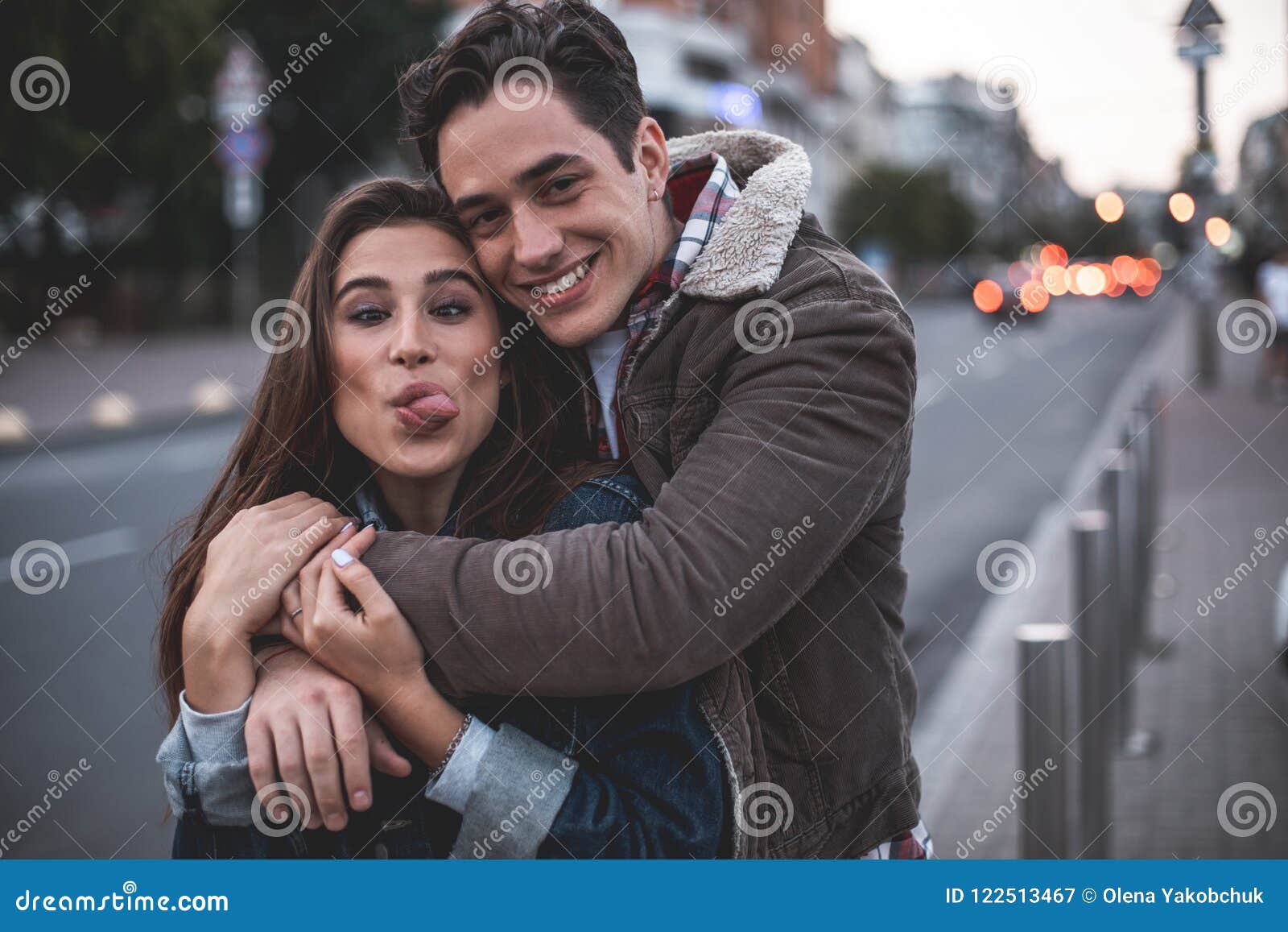 Loving Couple Having Fun On Date Stock Image Image Of City Make