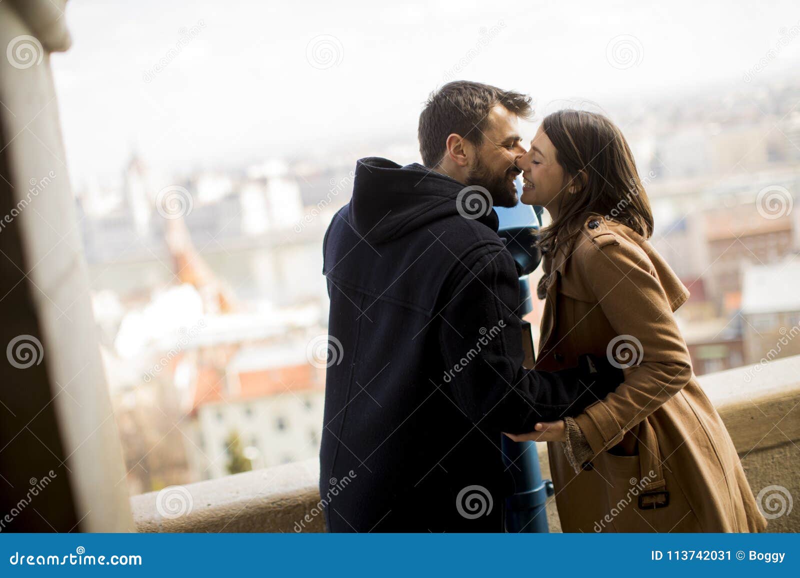 Loving Couple In The Historical Area Of Budapest Hungary Stock Image