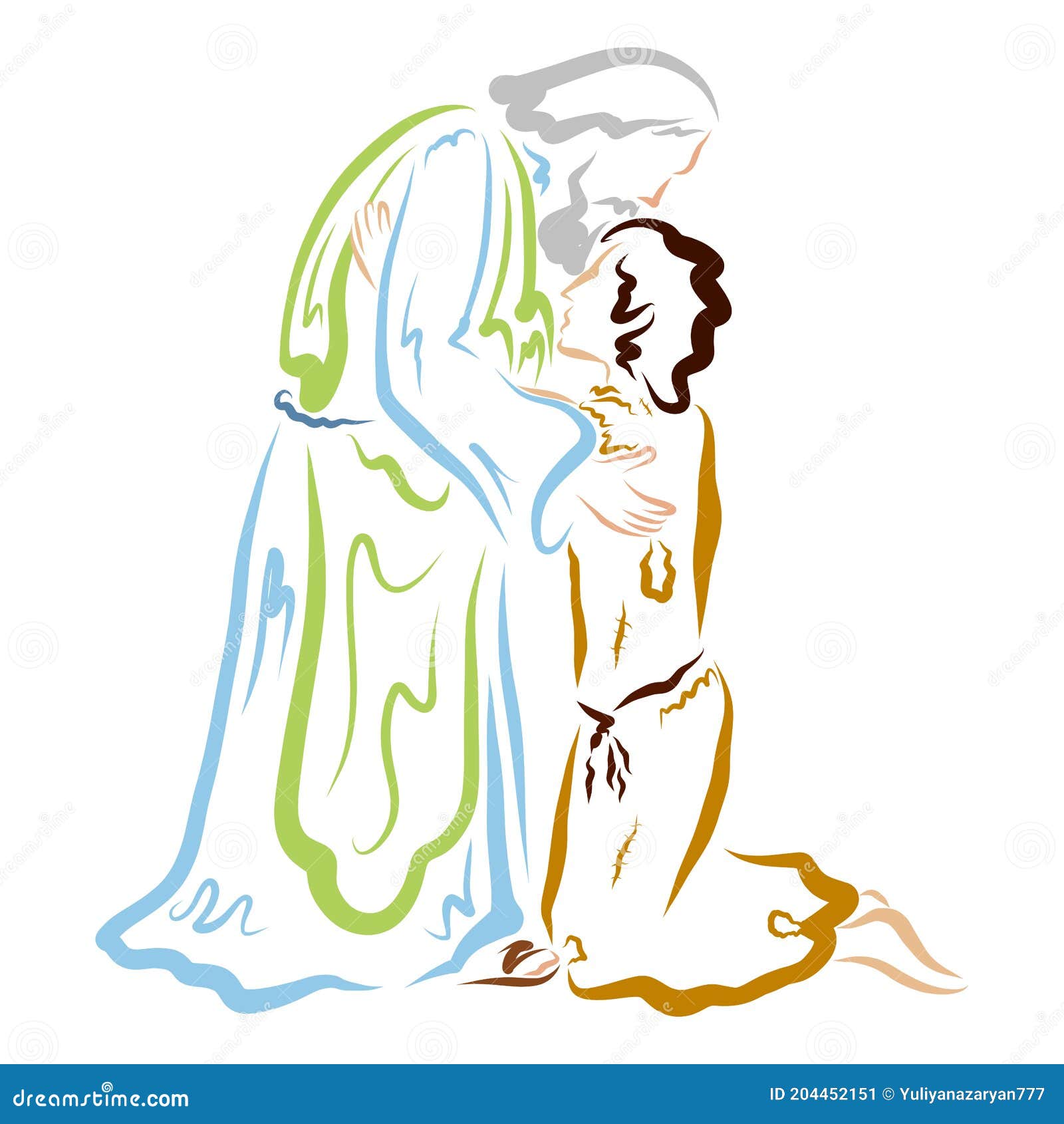 Loving Father Kisses and Hugs the Returning Prodigal Son
