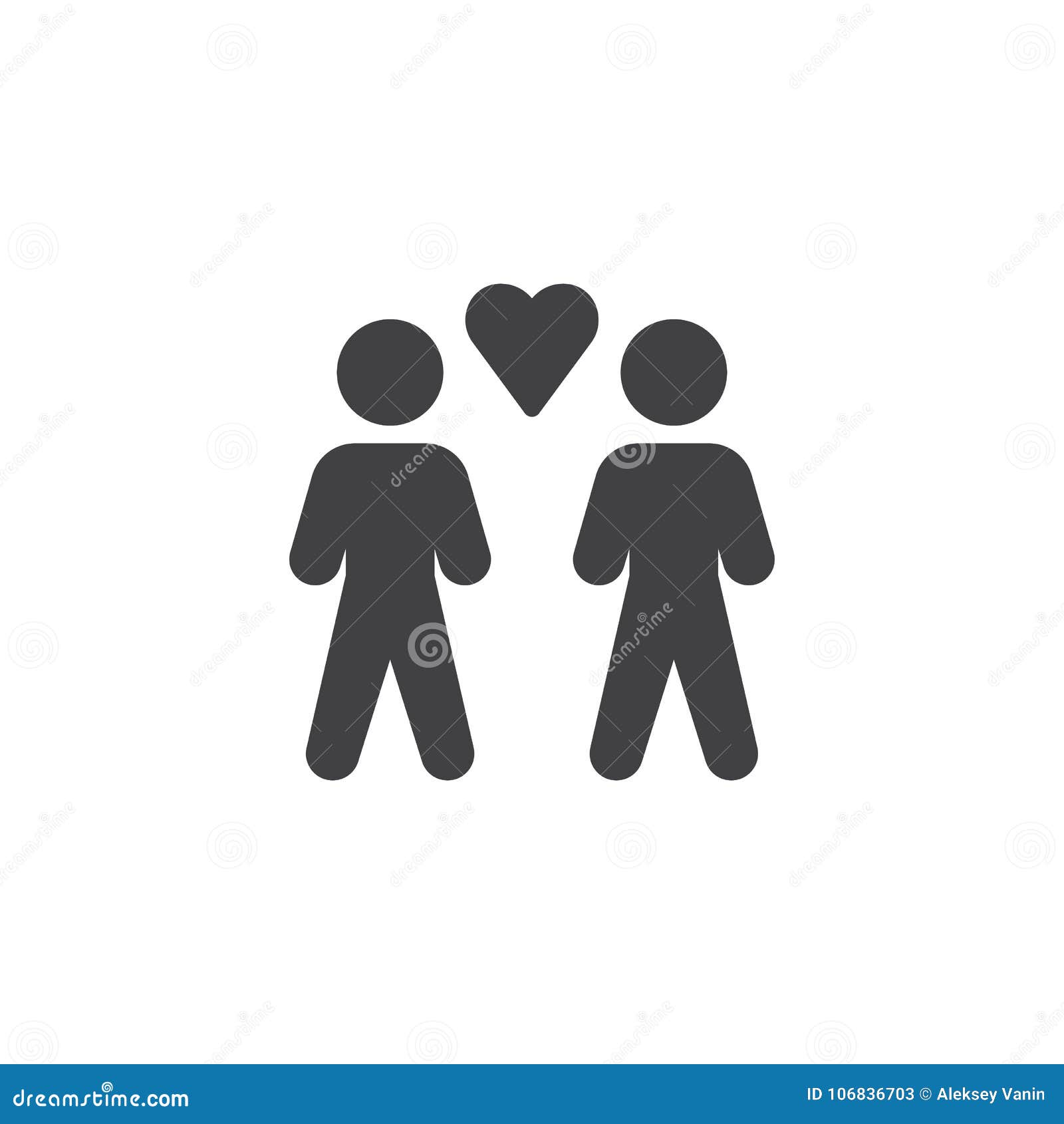 Loving Gay Couple Icon Vector Stock Vector Illustration Of