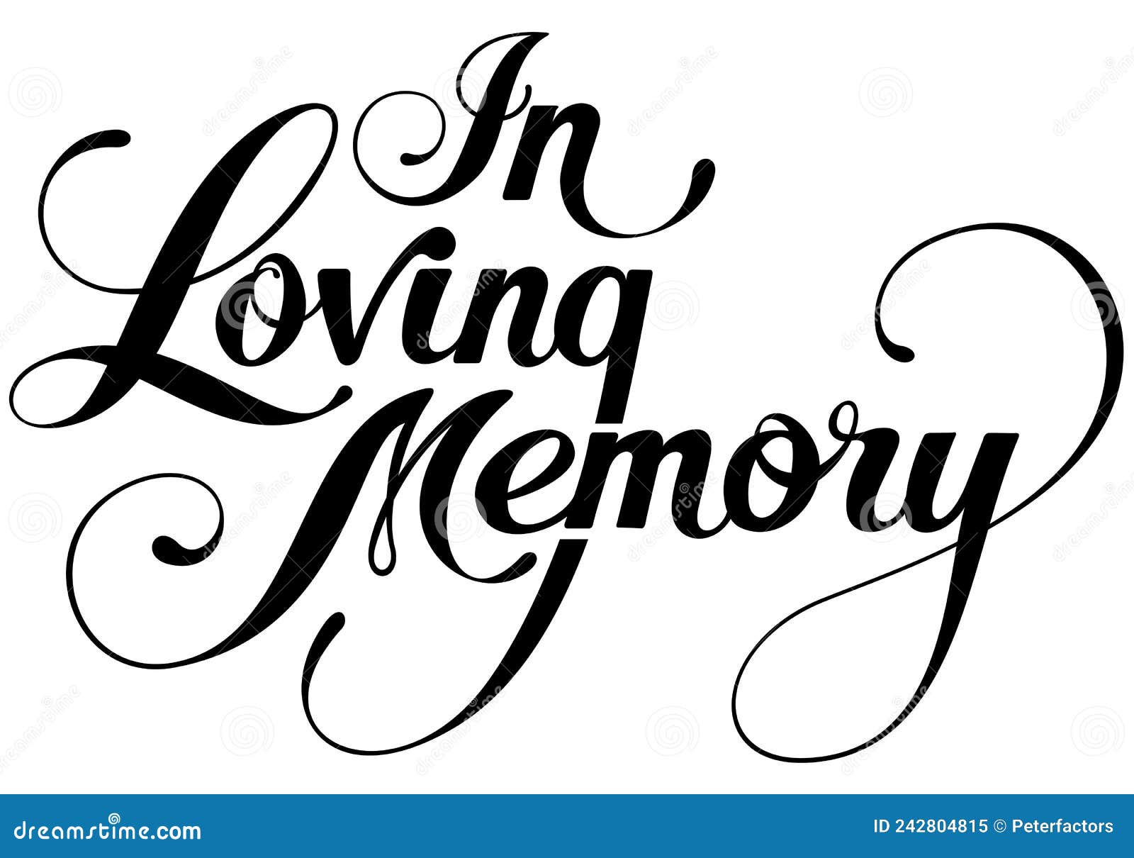 in loving memory - custom calligraphy text
