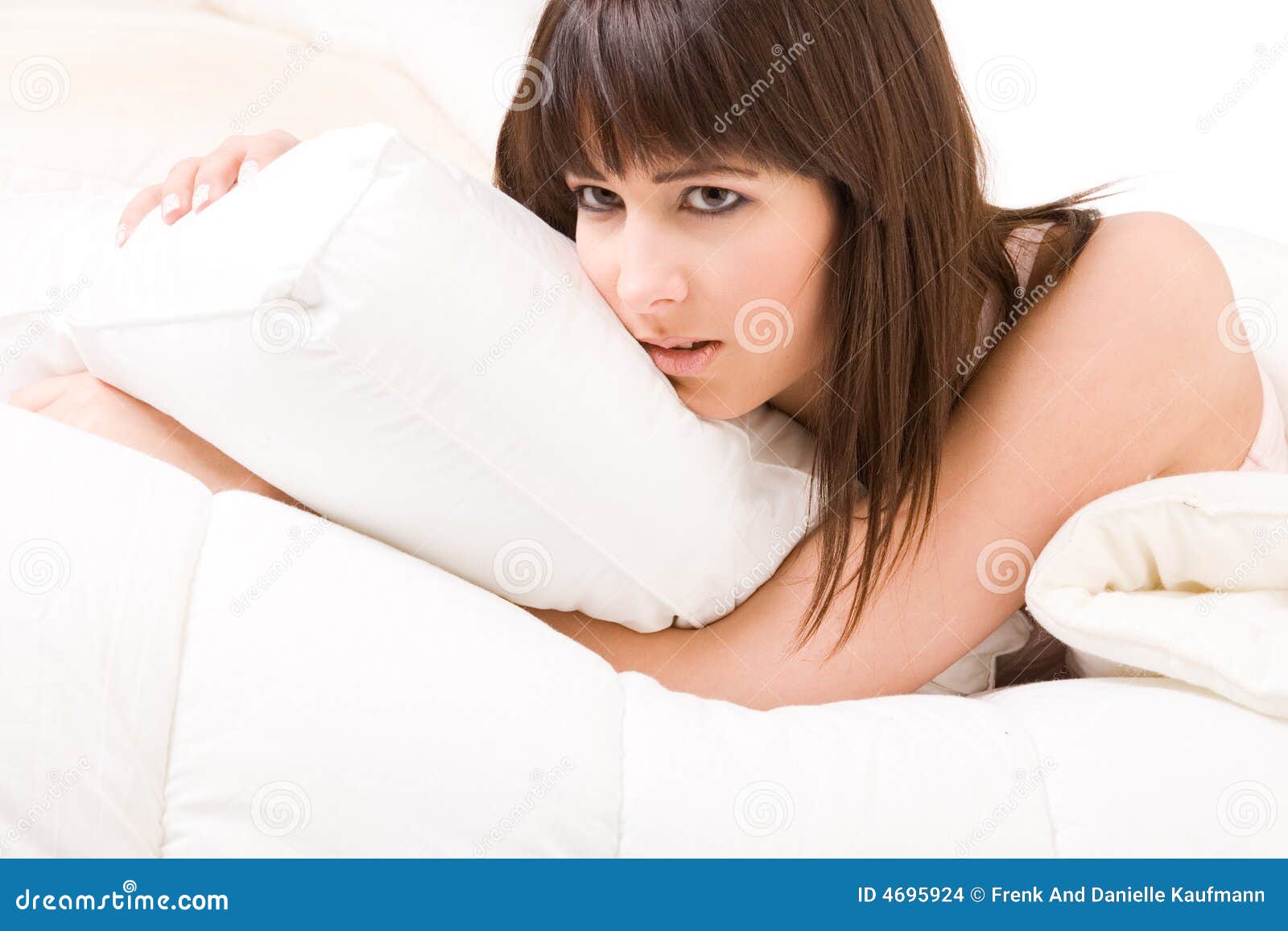 Loving my pillow stock photo. Image of bright, fresh, girl 4695924