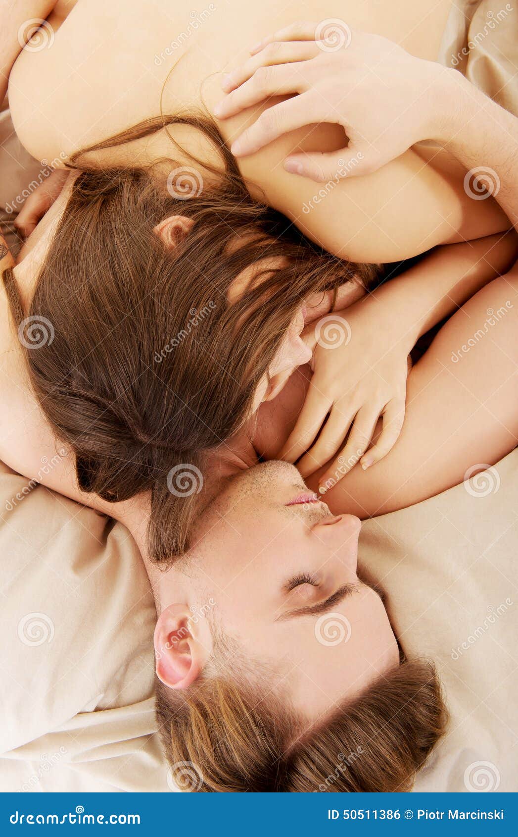 Loving Nude Heterosexual Couple on Bed. Stock Photo - Image of bedroom,  female: 50511386