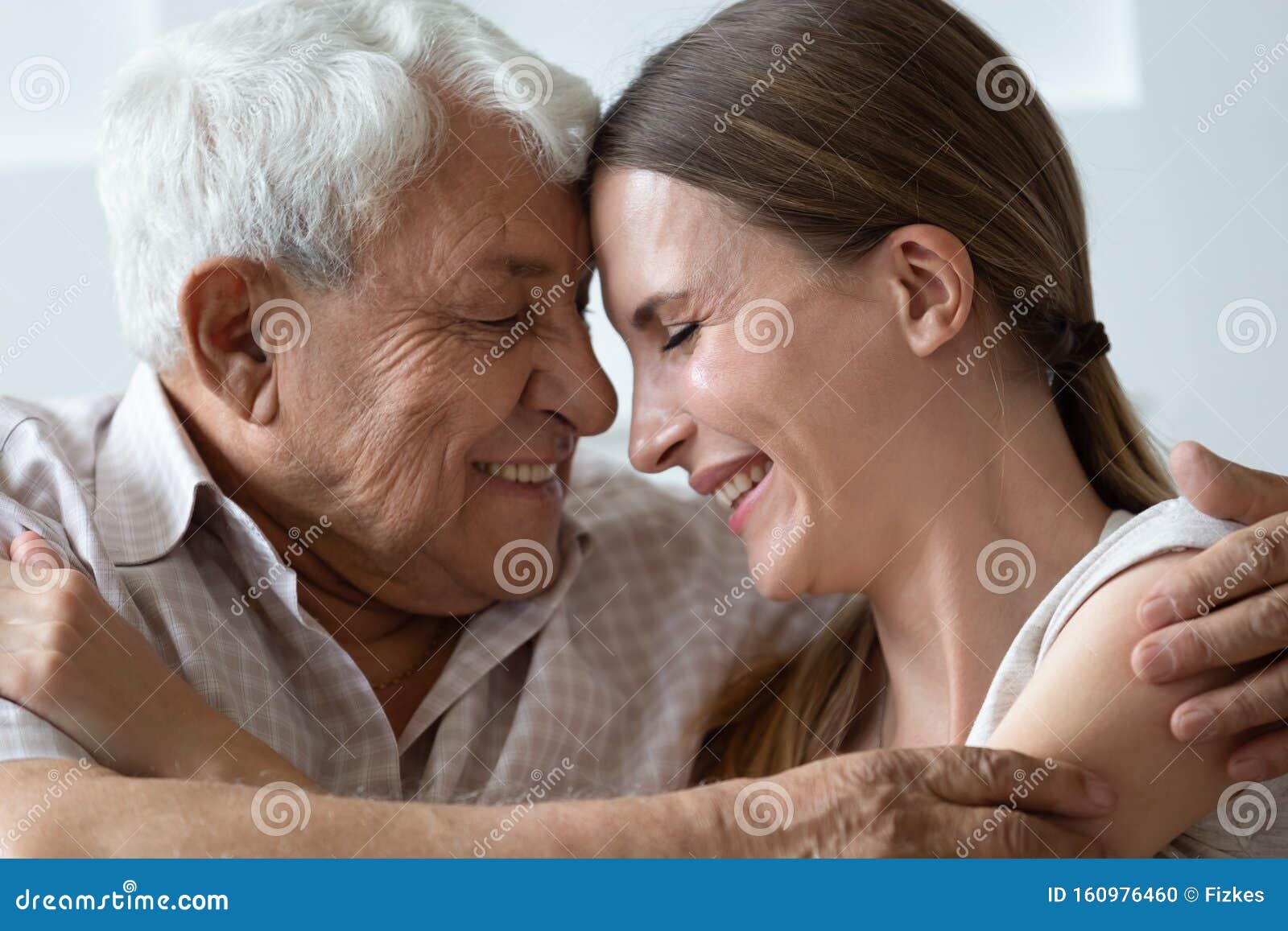 Granddaughter Touching Granddad