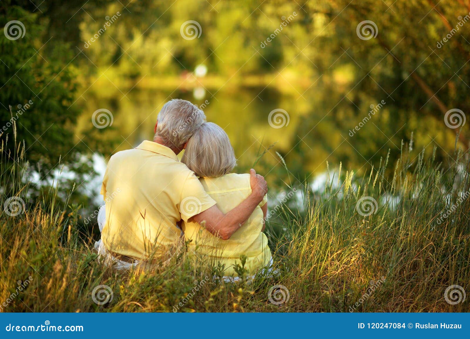 loving senior couple posing