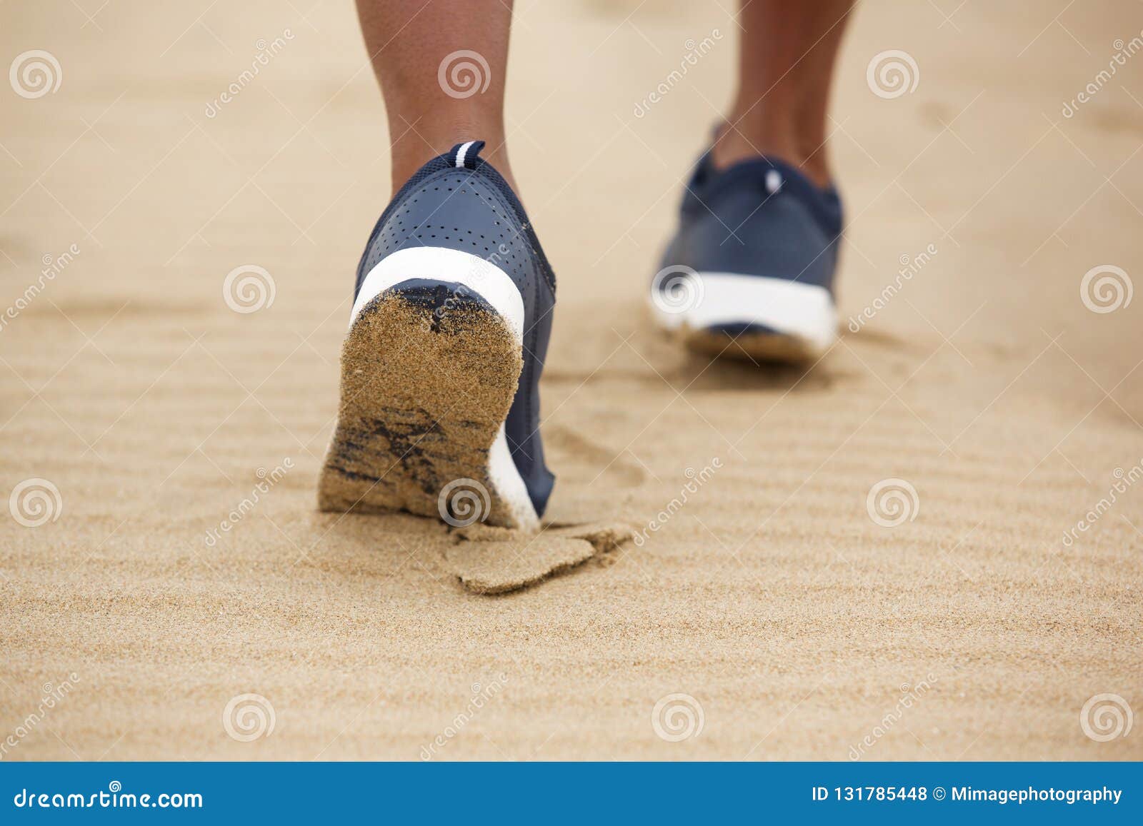 Low Angle Female Shoes Walking in Sand Stock Photo - Image of body, beach:  131785448