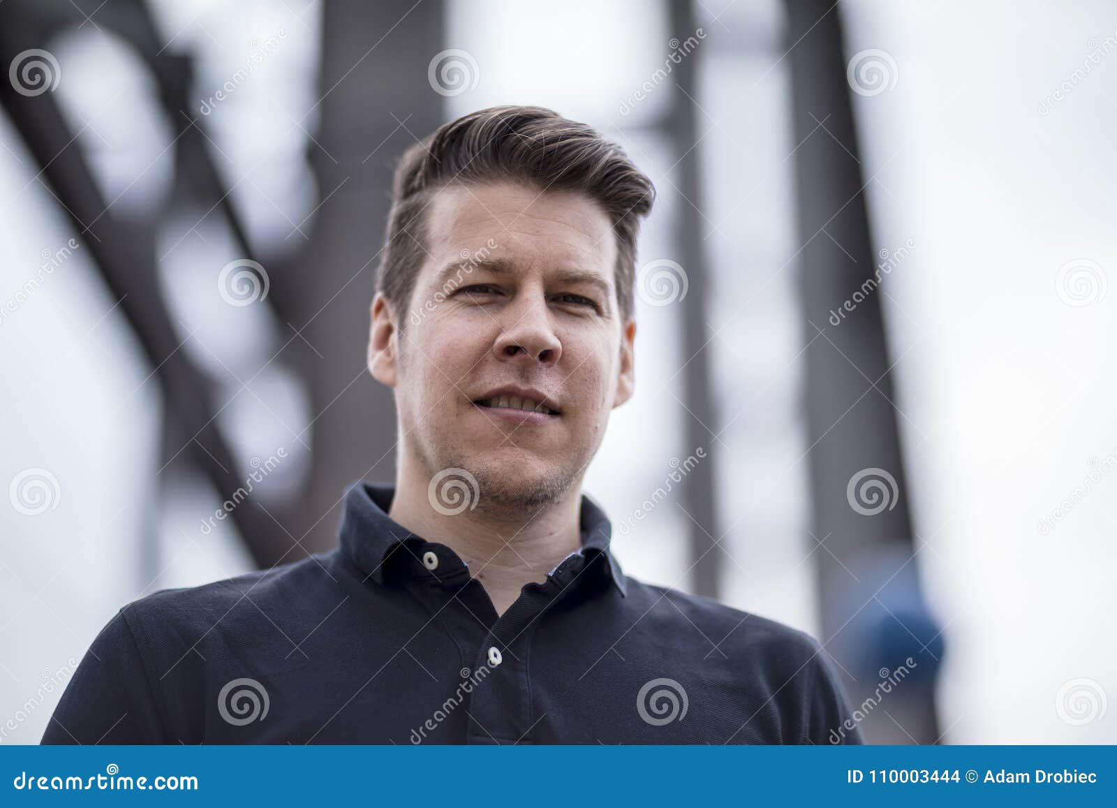 Low Angle Headshot of Man stock photo. Image of urban - 110003444