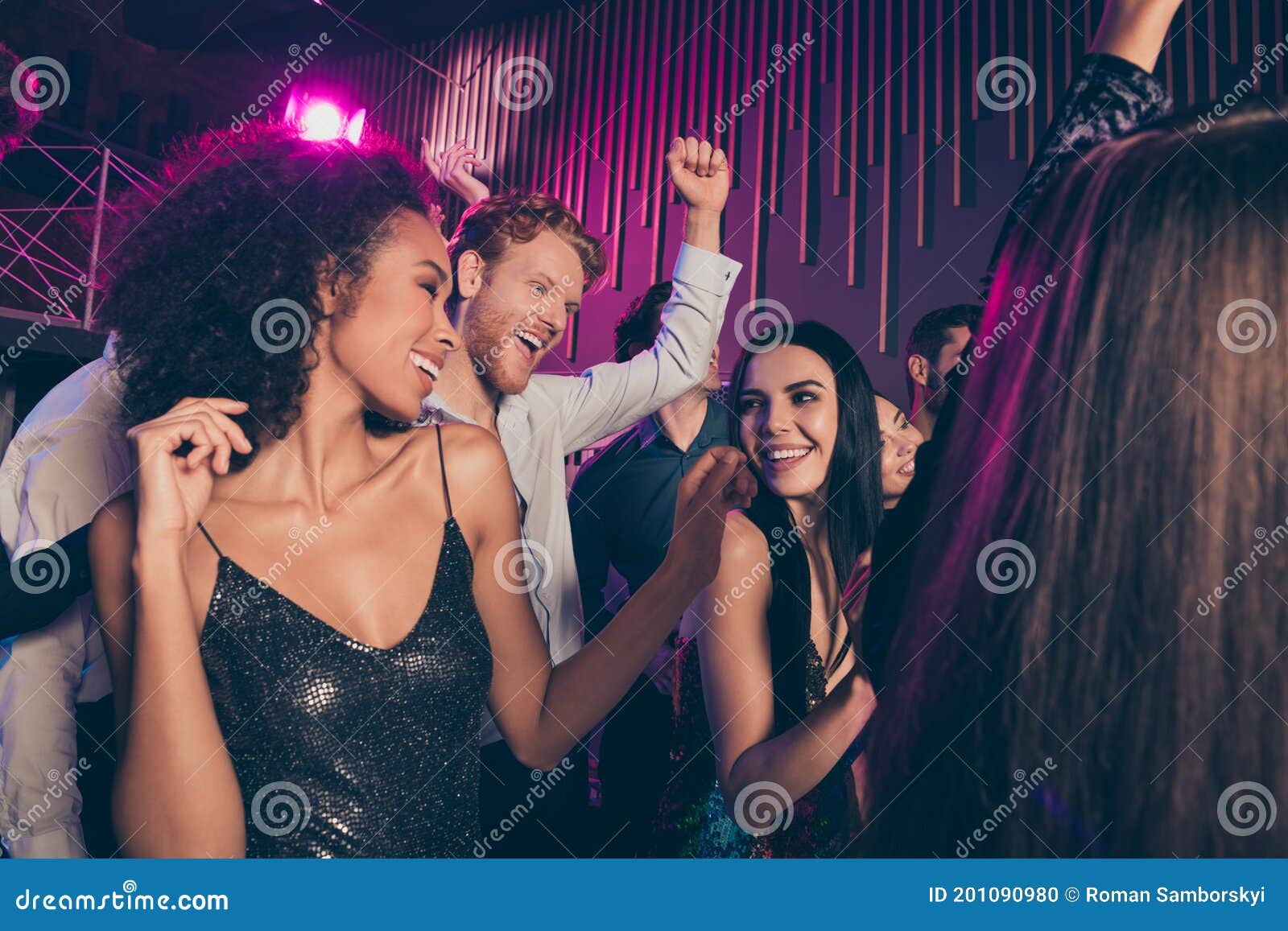 Low Angle Photo of Young Students Company Dancing at Night Club ...