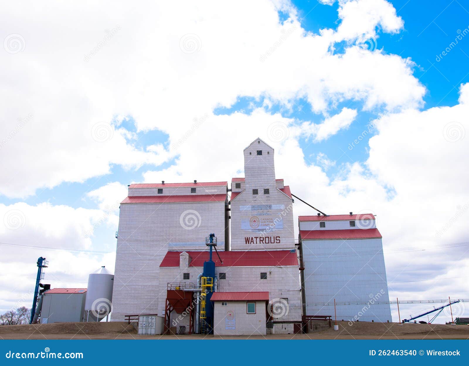 Low Angle Shot of Elevator Complex in Town of Watrous SK in Canada