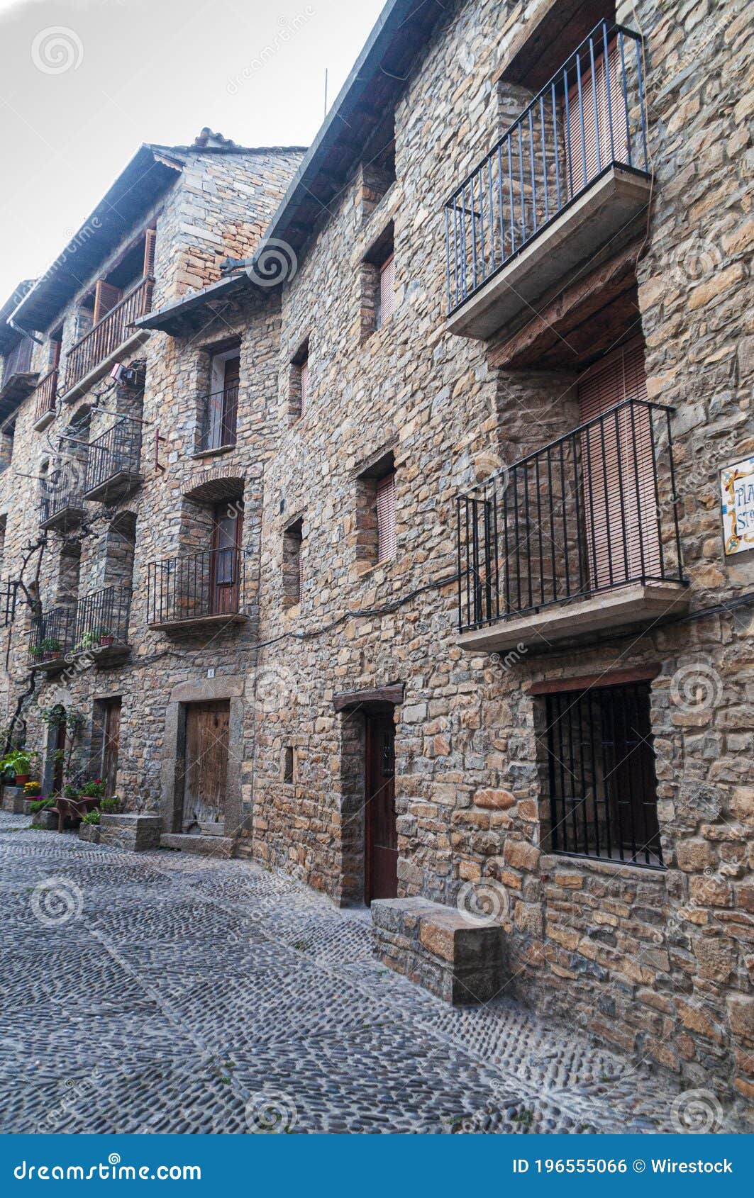 low angle shot of restaurante callizo, ainsa spain