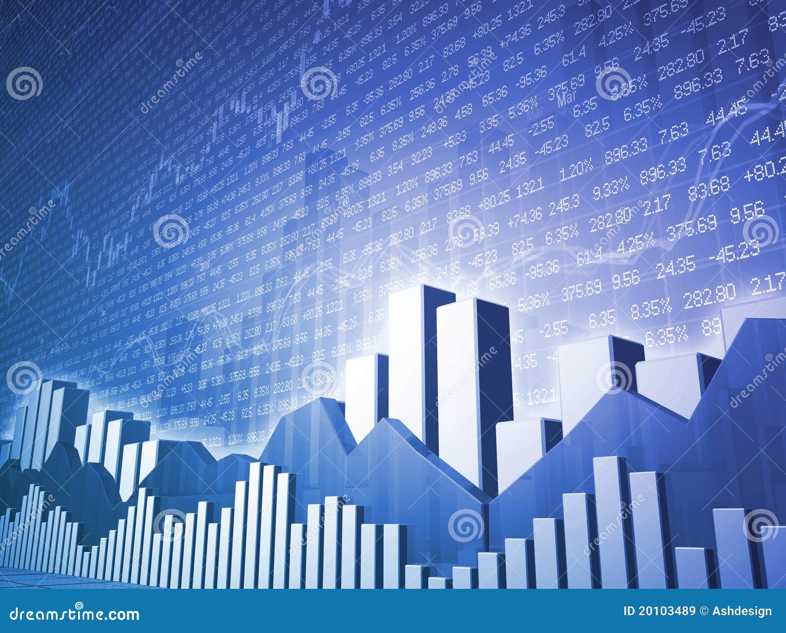 Low Angle Stock Market Bars & Charts Stock Illustration ...