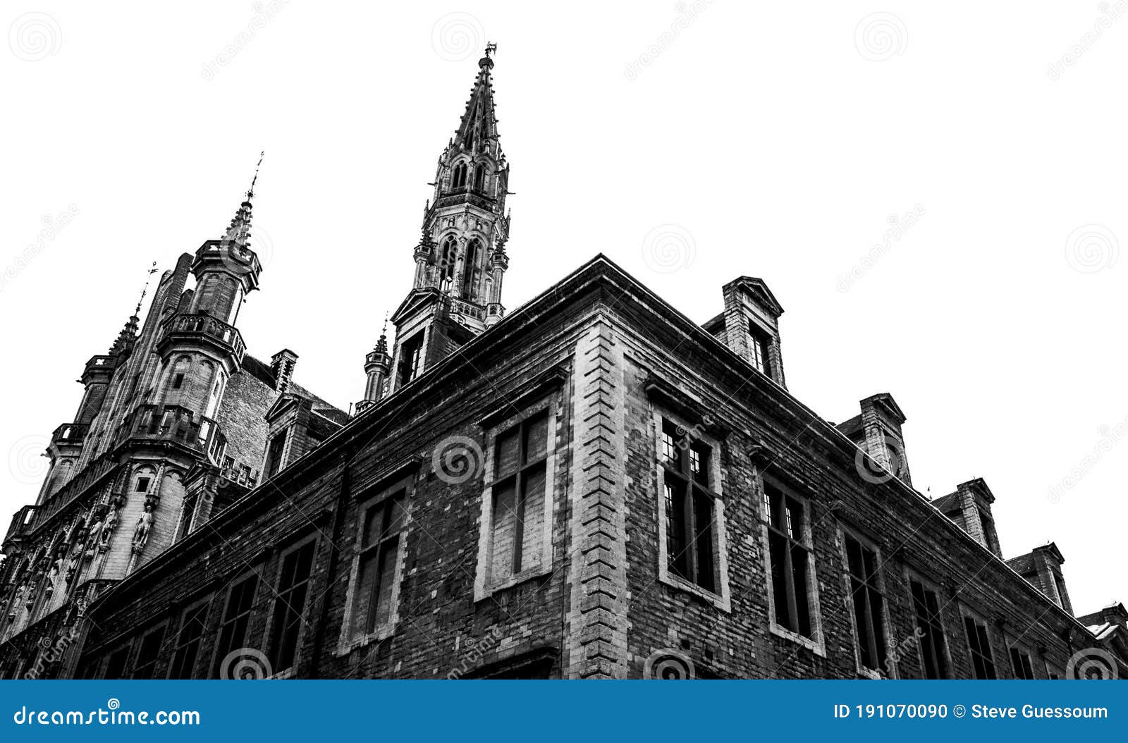 low angle vieuw of historic buildings in brussels