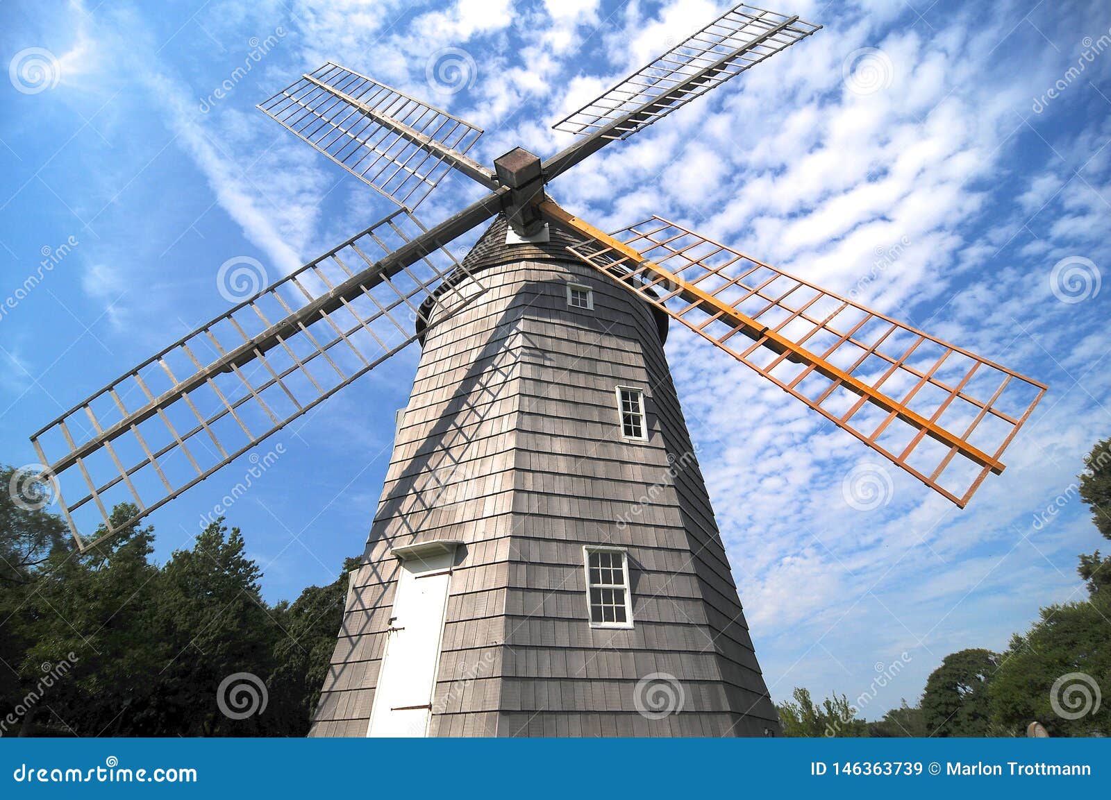 low angle view of hook windmill in east hampton