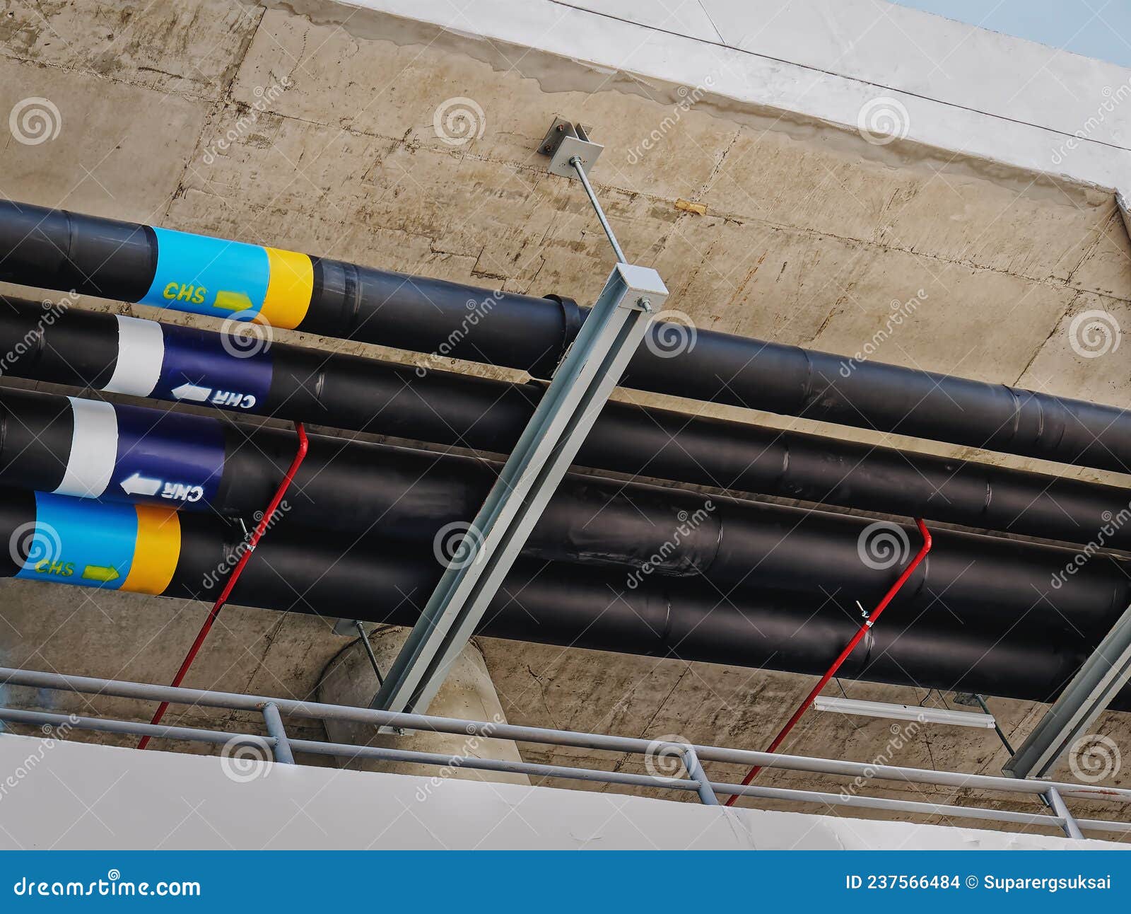 HDPE Water Supply Inlet Piping Connecting The Mains Water Source Into A