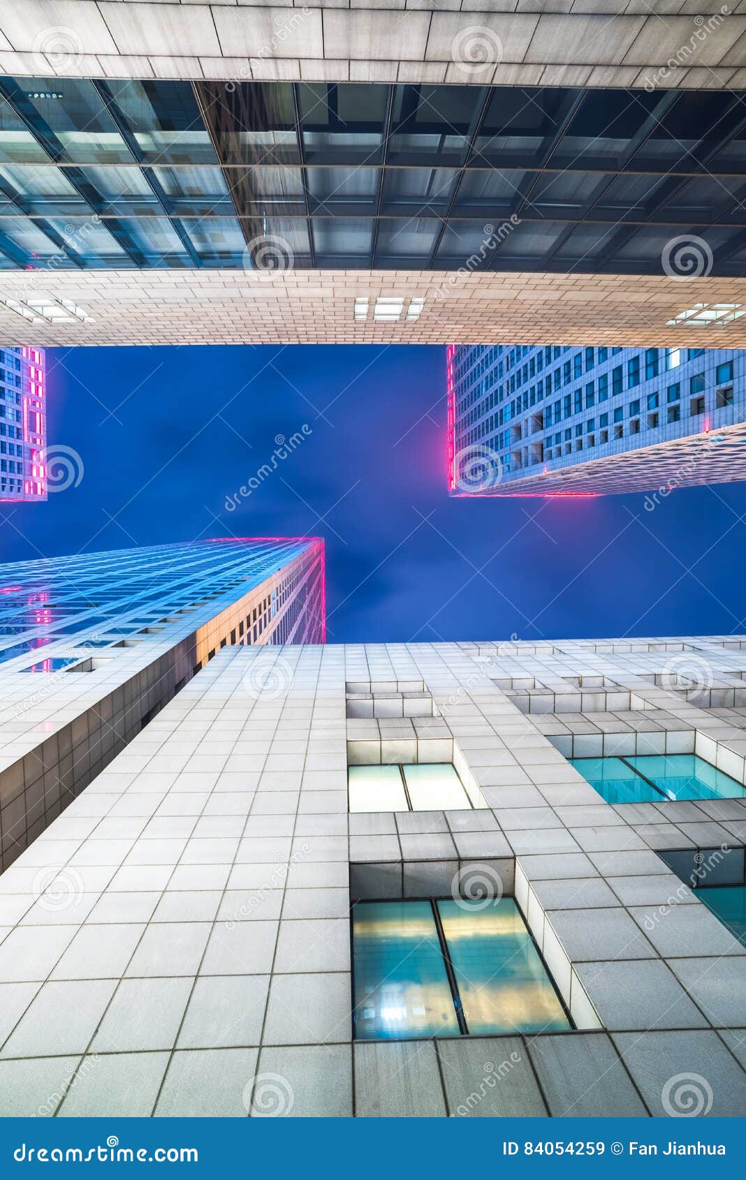 Low Angle View of Skyscrapers in Hong Kong Stock Image - Image of clear