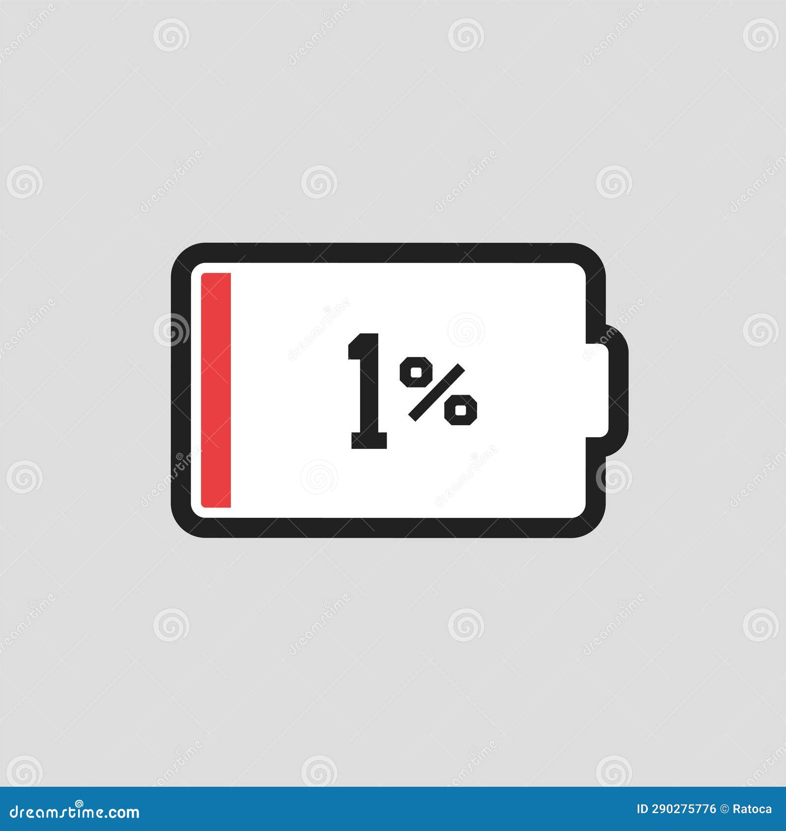Low battery symbol stock vector. Illustration of flat 290275776