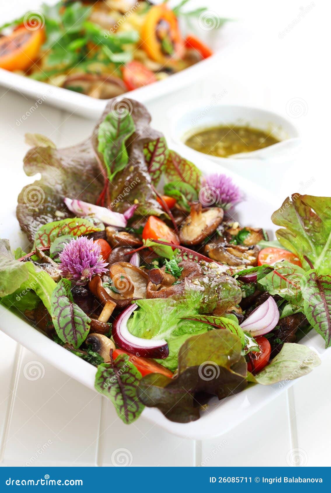 low calorie salad with mushrooms