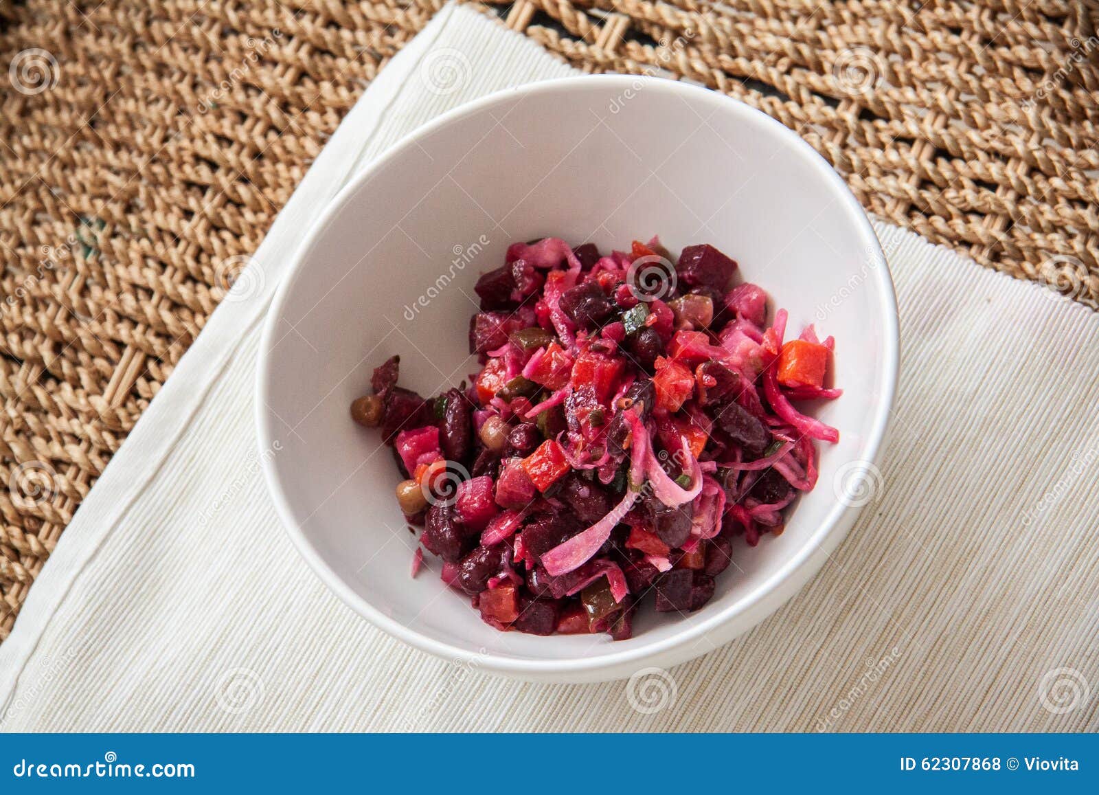 Lowcalorie Salad Vinaigrette Stock Photo Image of onion, dill 62307868