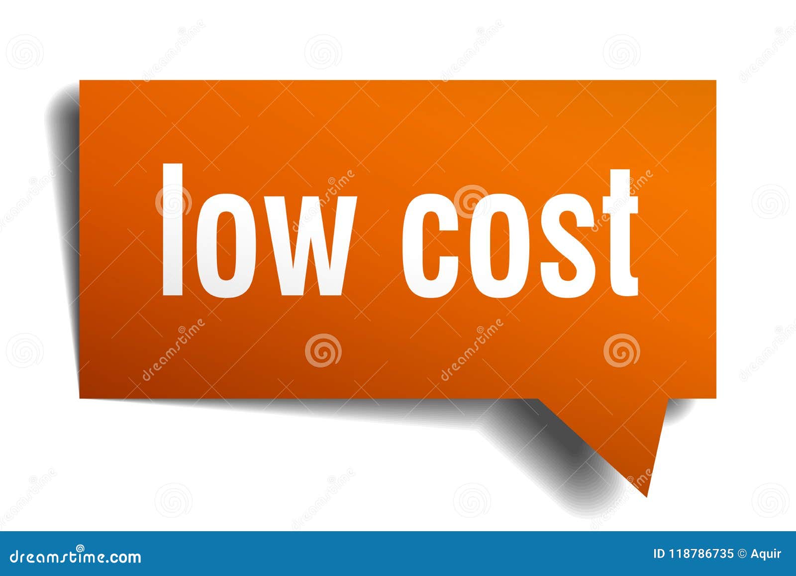 Low Cost Orange 3d Speech Bubble Stock Vector Illustration of cost