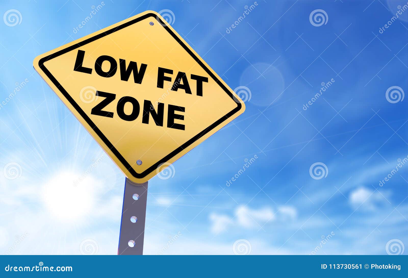 low fat zone sign