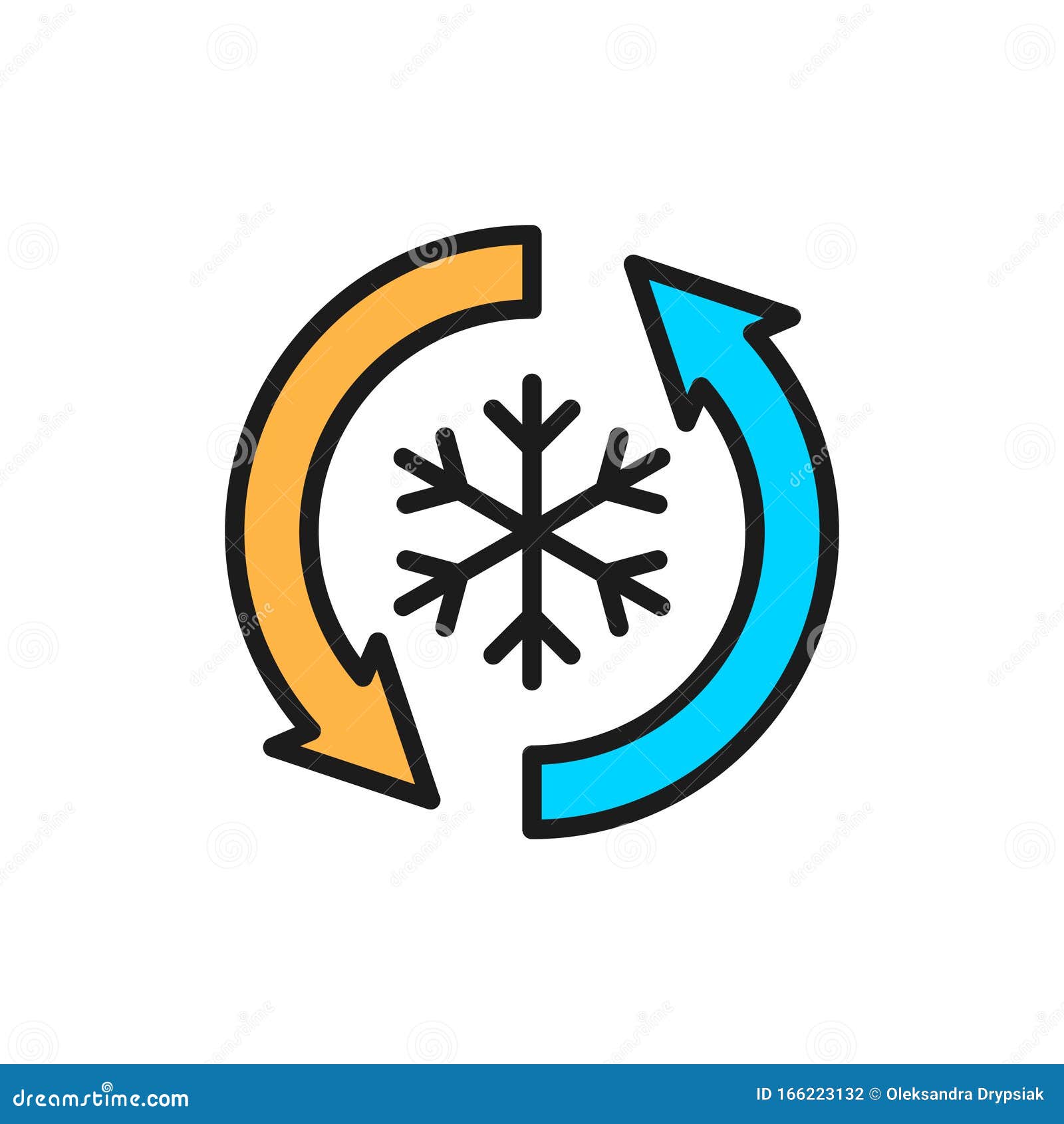 Low Frost, No Frost, Freezing Flat Color Line Icon. Stock Vector ...