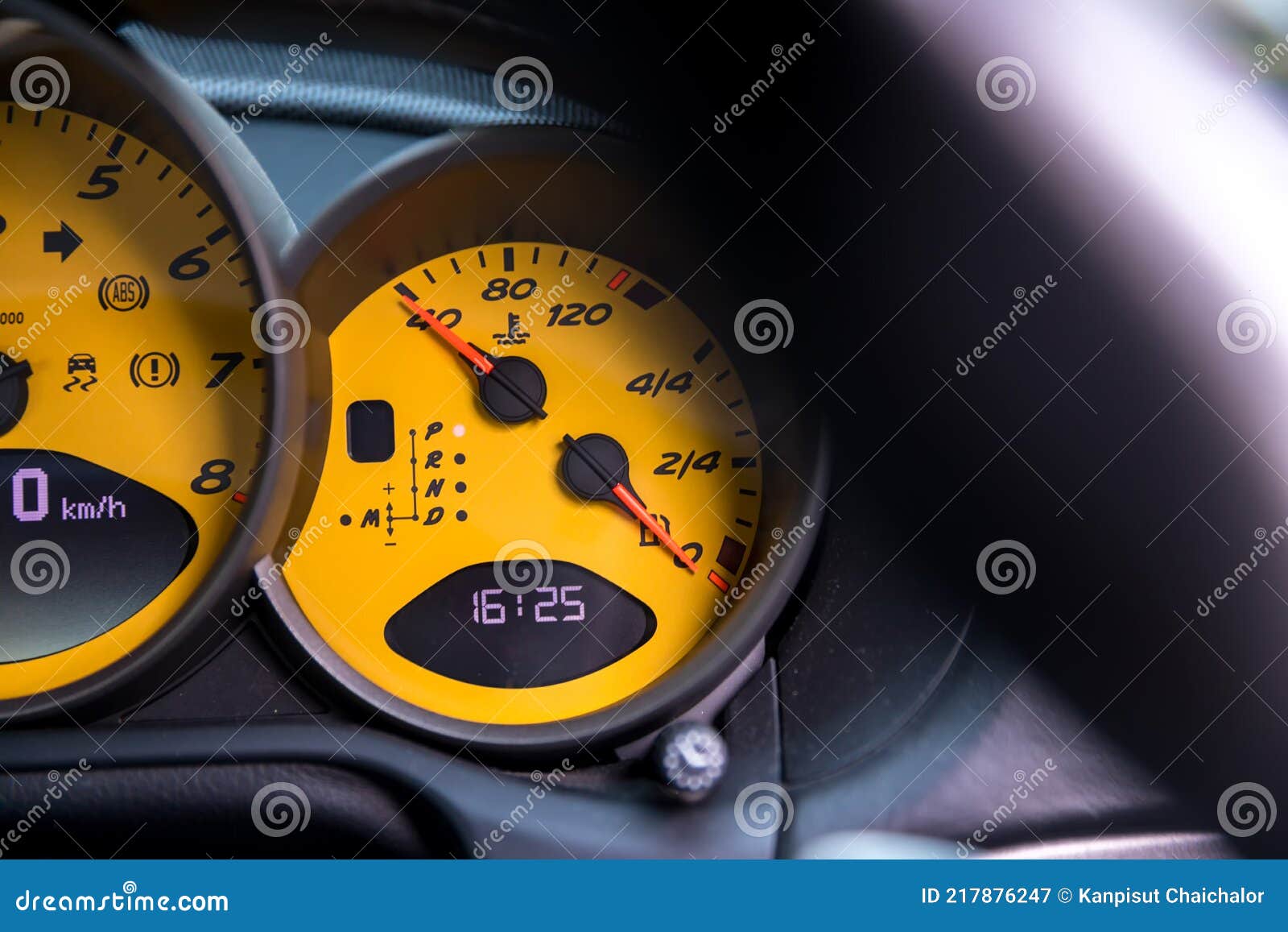 Low Level Fuel Warning Light in Car Dashboard. Stock Image Image of