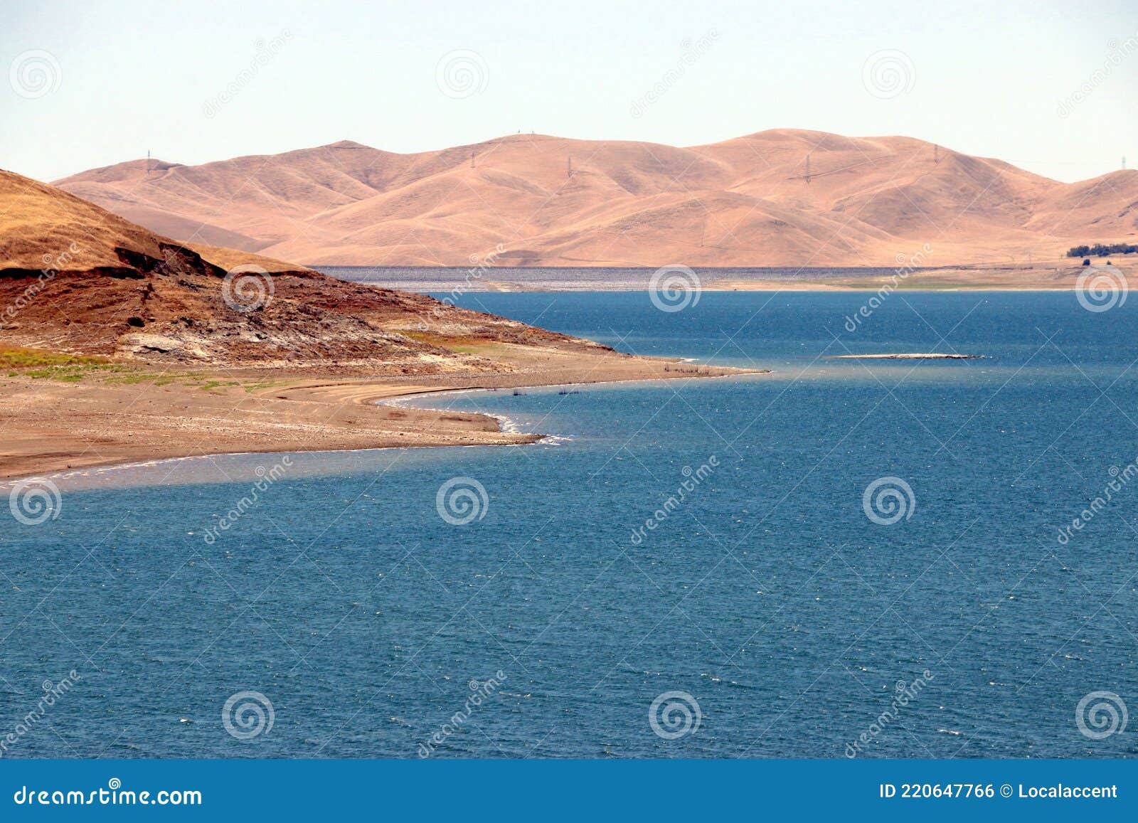 low levels of water in the st luis reservoir, ca.