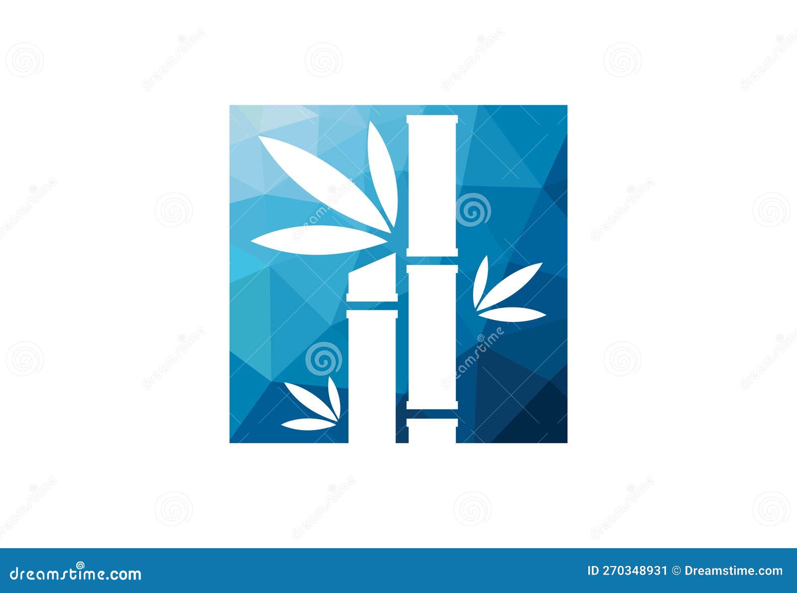 Low Poly and Bamboo Garden Logo Design, Vector Illustration Stock