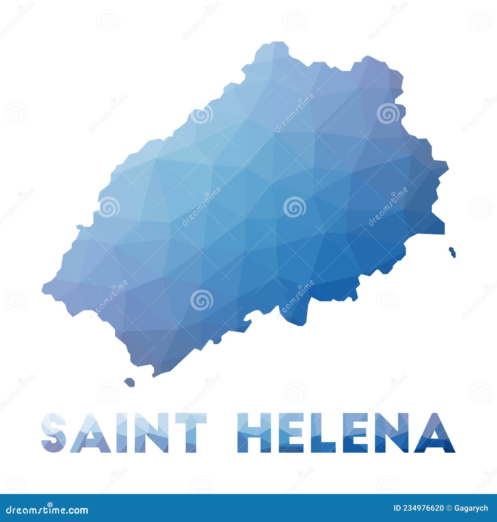 low poly map of saint helena.