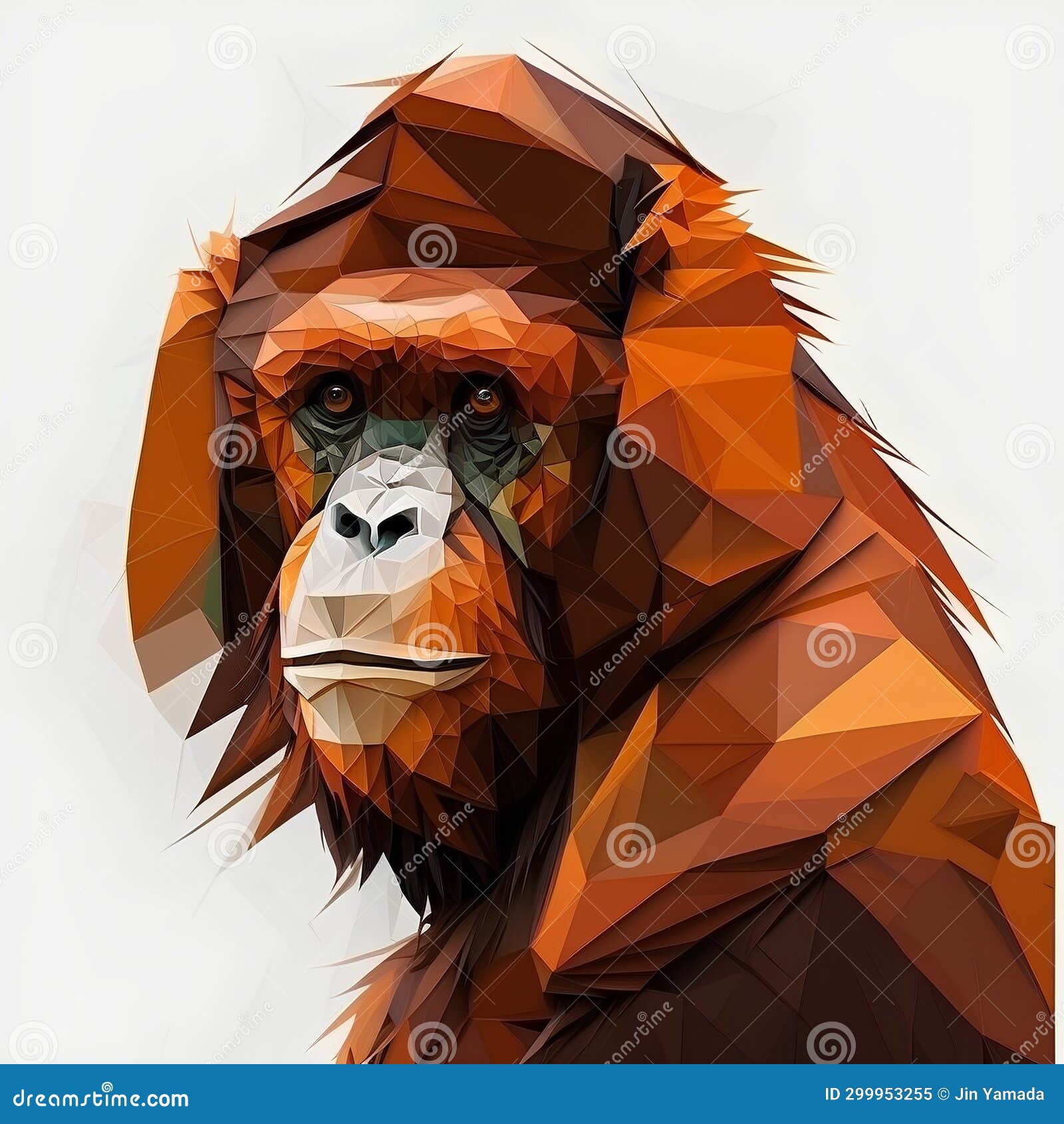 low poly monkey, low poly style,   eps10