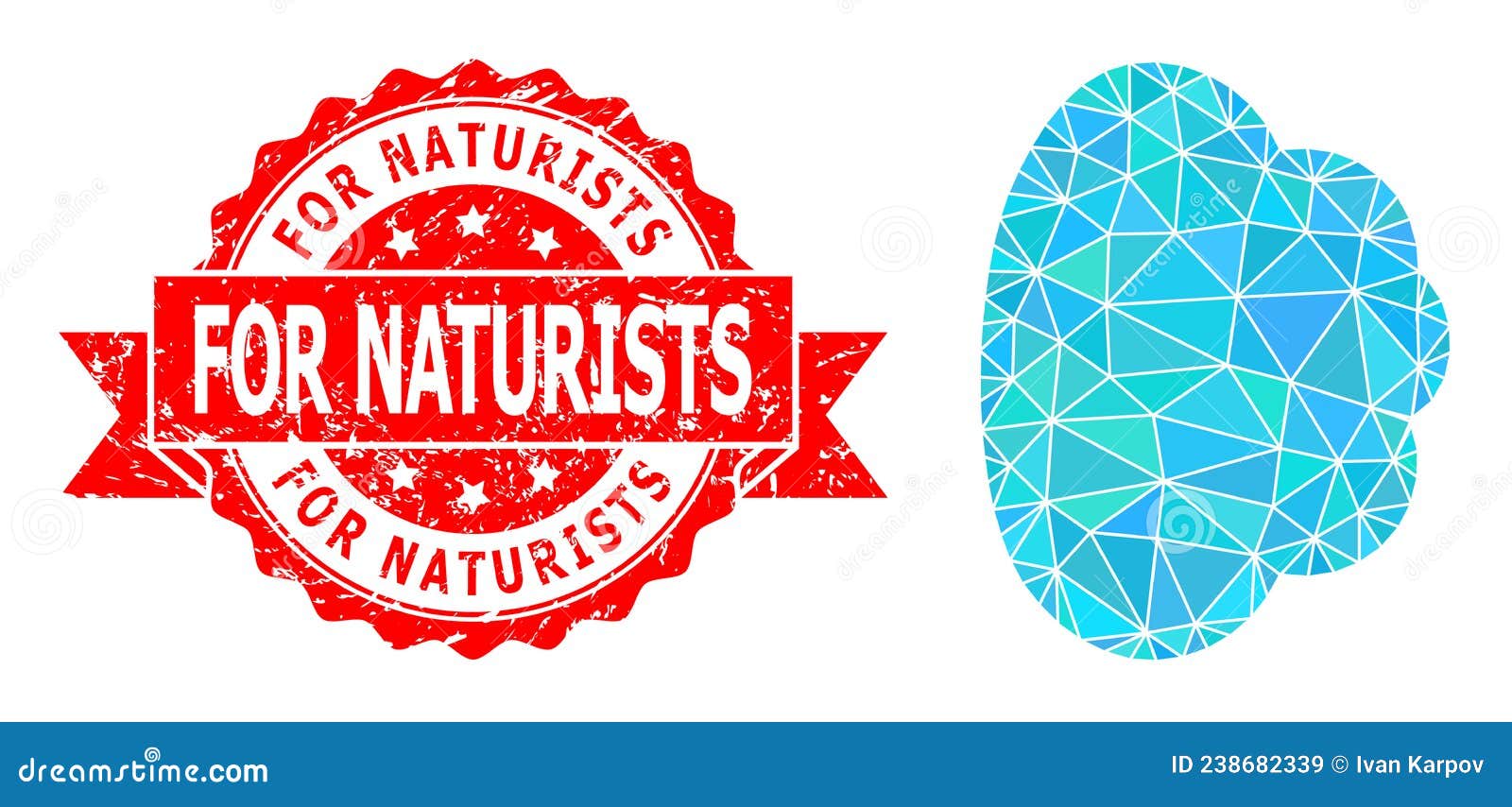 grunge for naturists stamp and cloud low-poly mocaic icon
