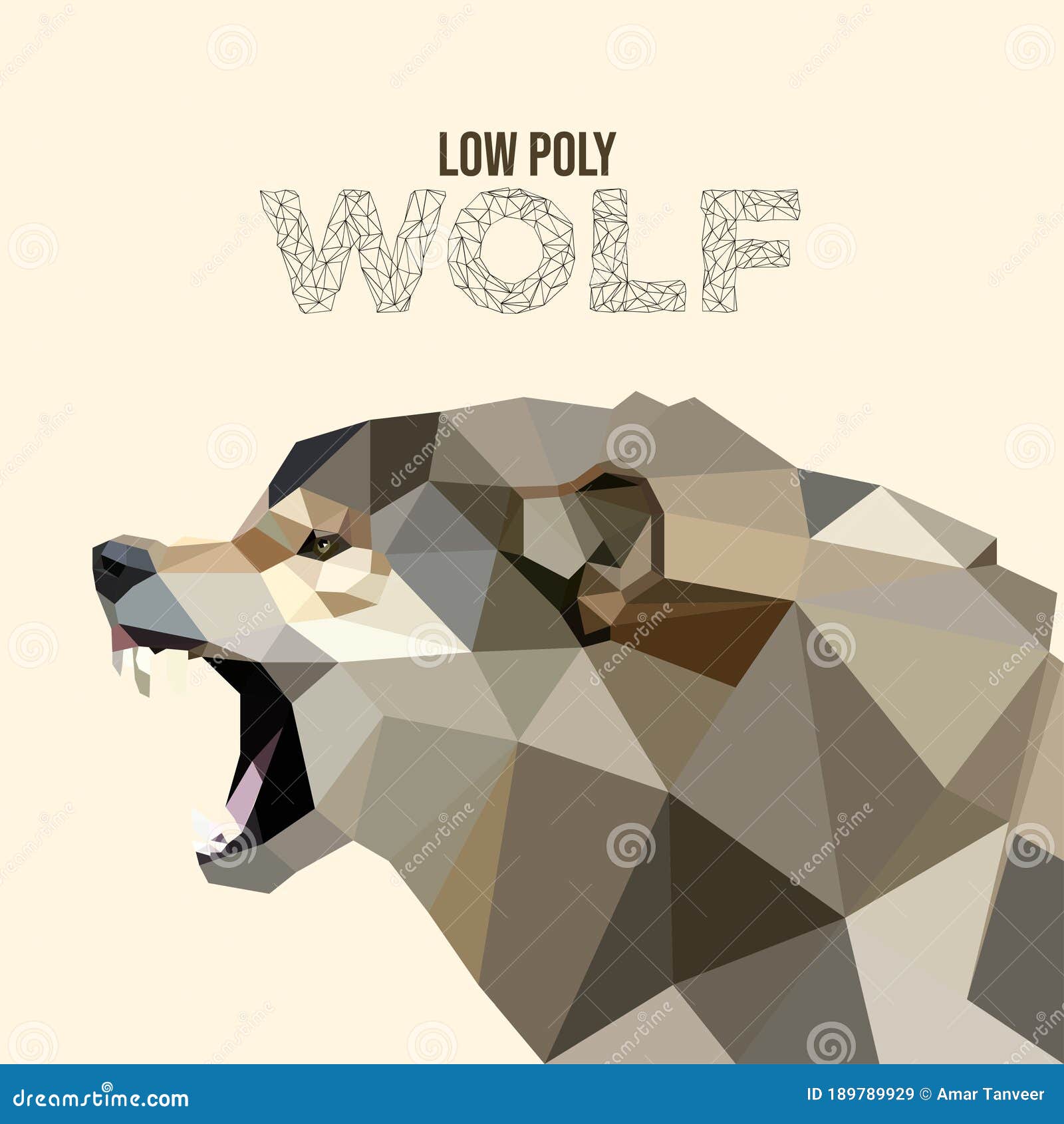 Low Poly Wolf Art Wolf Roar Animal Low Poly Illustration Background Low Poly Wolf Art Wolf Roar Animal Low Poly Illustration Background