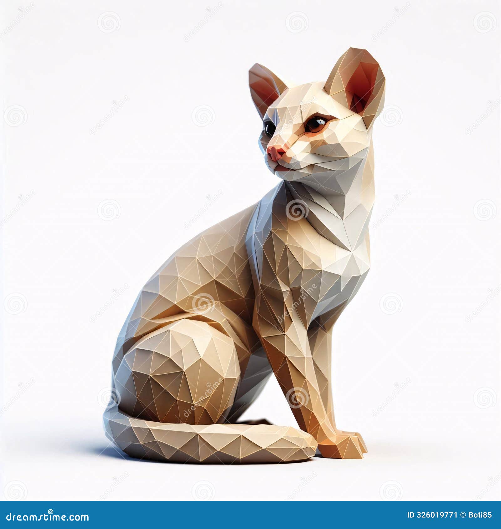 low polygon style s of servant animal on a white background